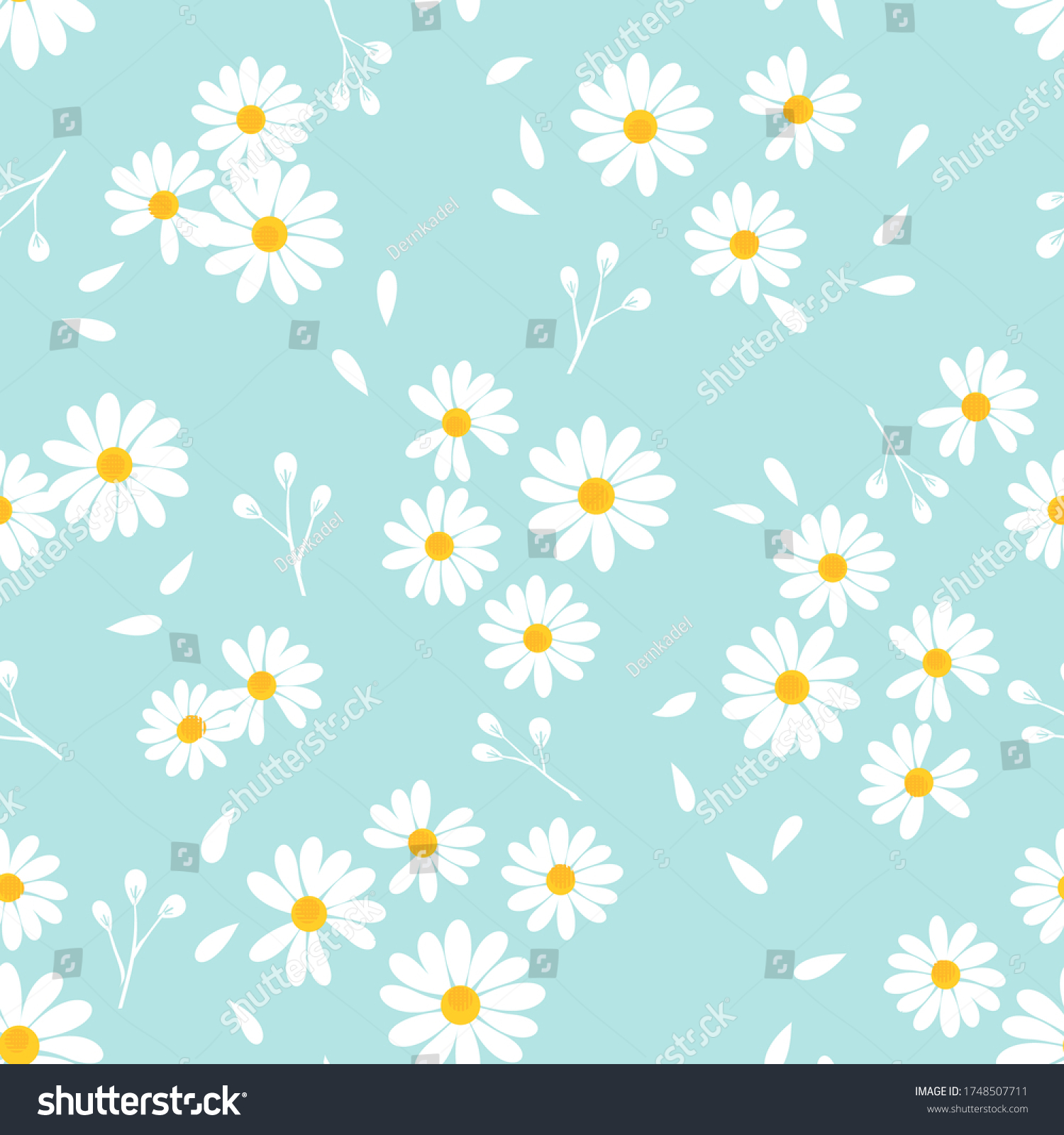 Seamless Daisy Flower On Background Vector Stock Vector (Royalty Free ...