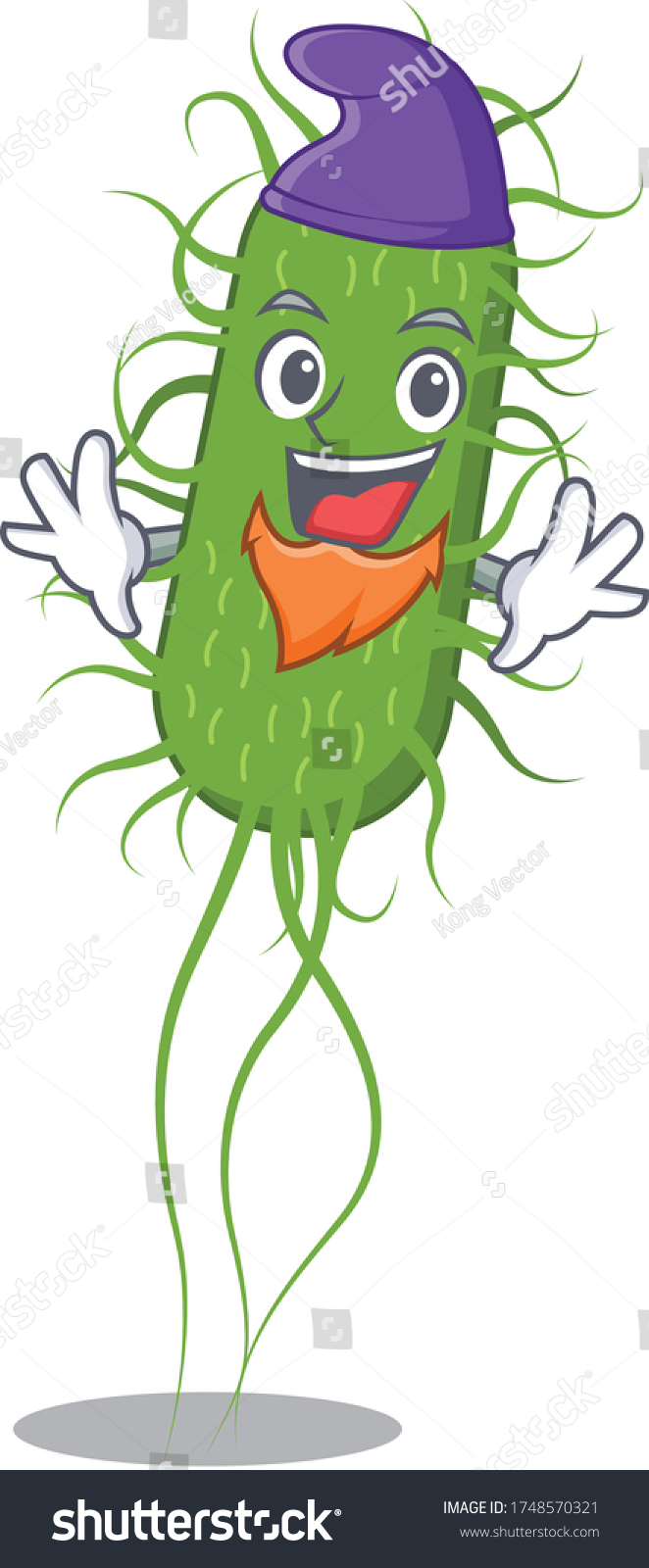 Cute Picture Ecoli Bacteria Elf Cartoon Stock Vector (Royalty Free ...