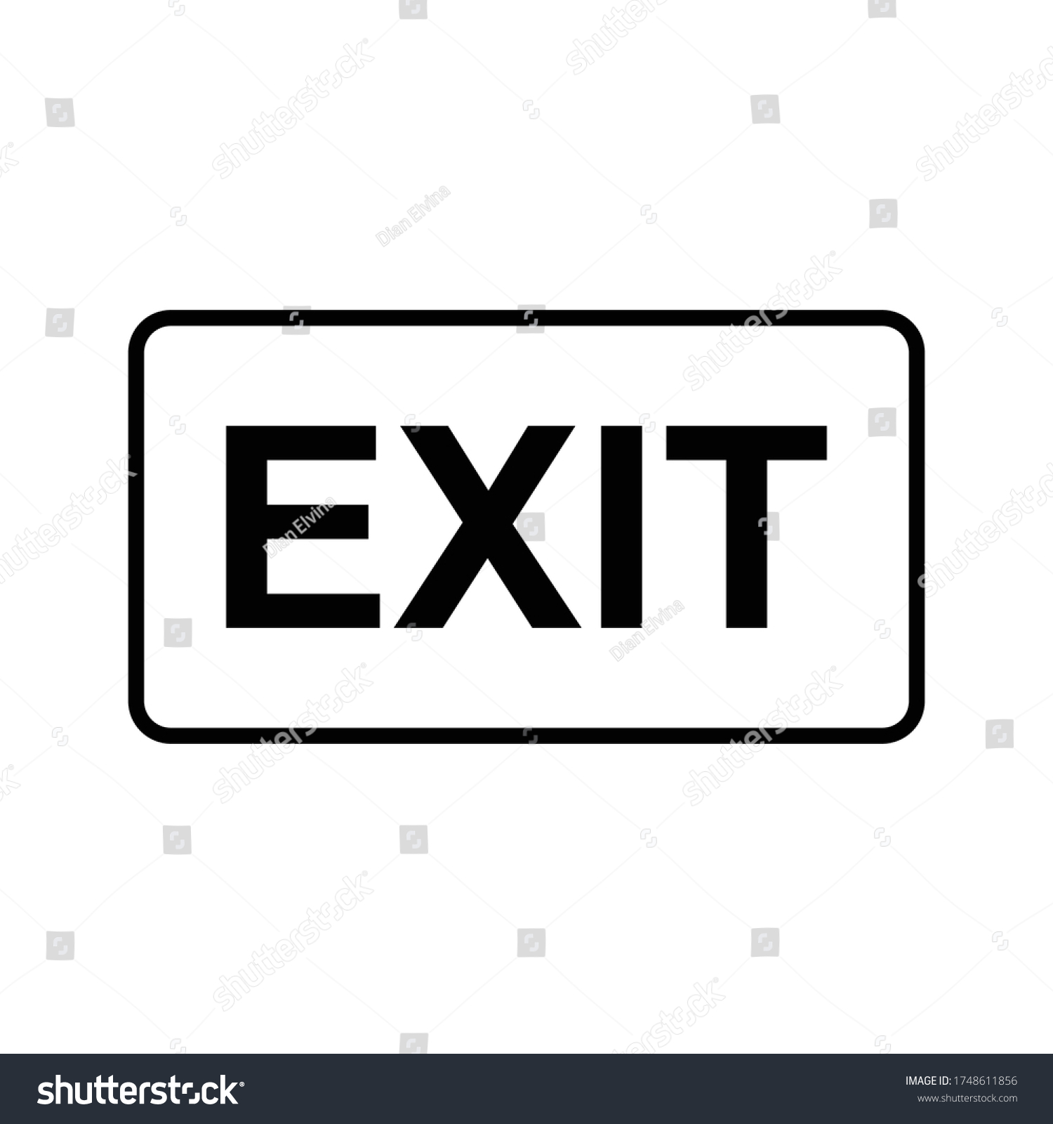 Exit Door Sign Outline Vector Stock Vector (Royalty Free) 1748611856 ...