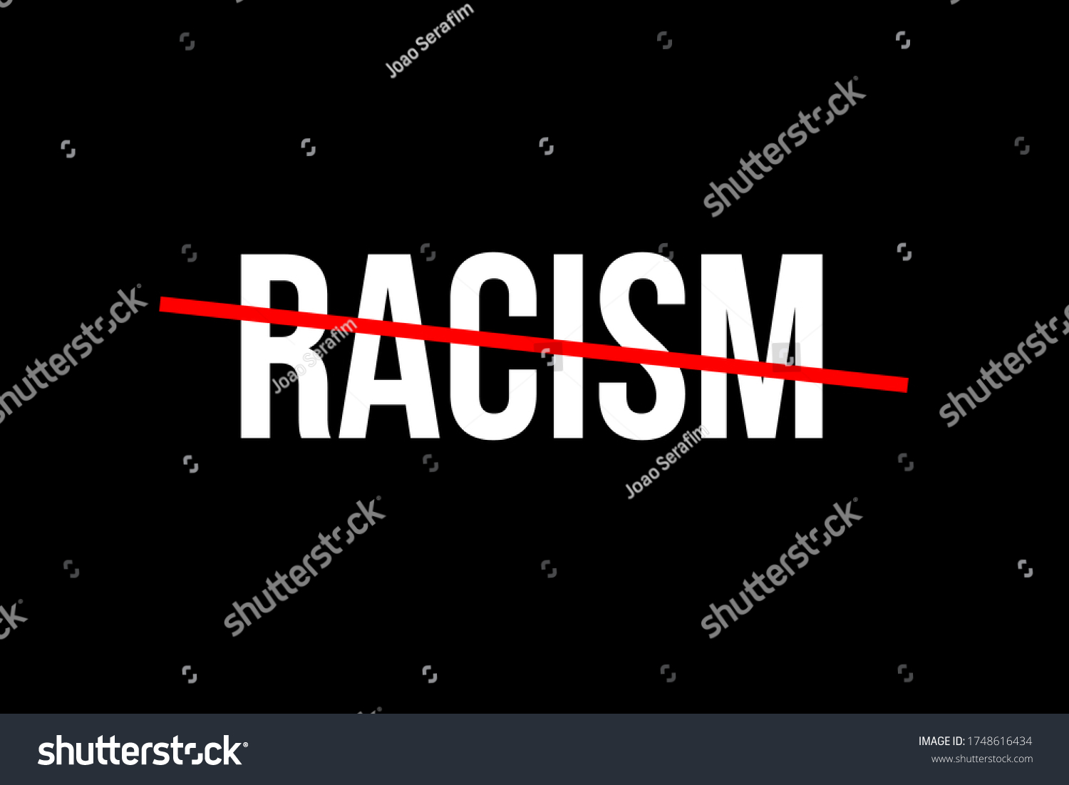 No More Racism Crossed Out Word Stock Illustration 1748616434 ...