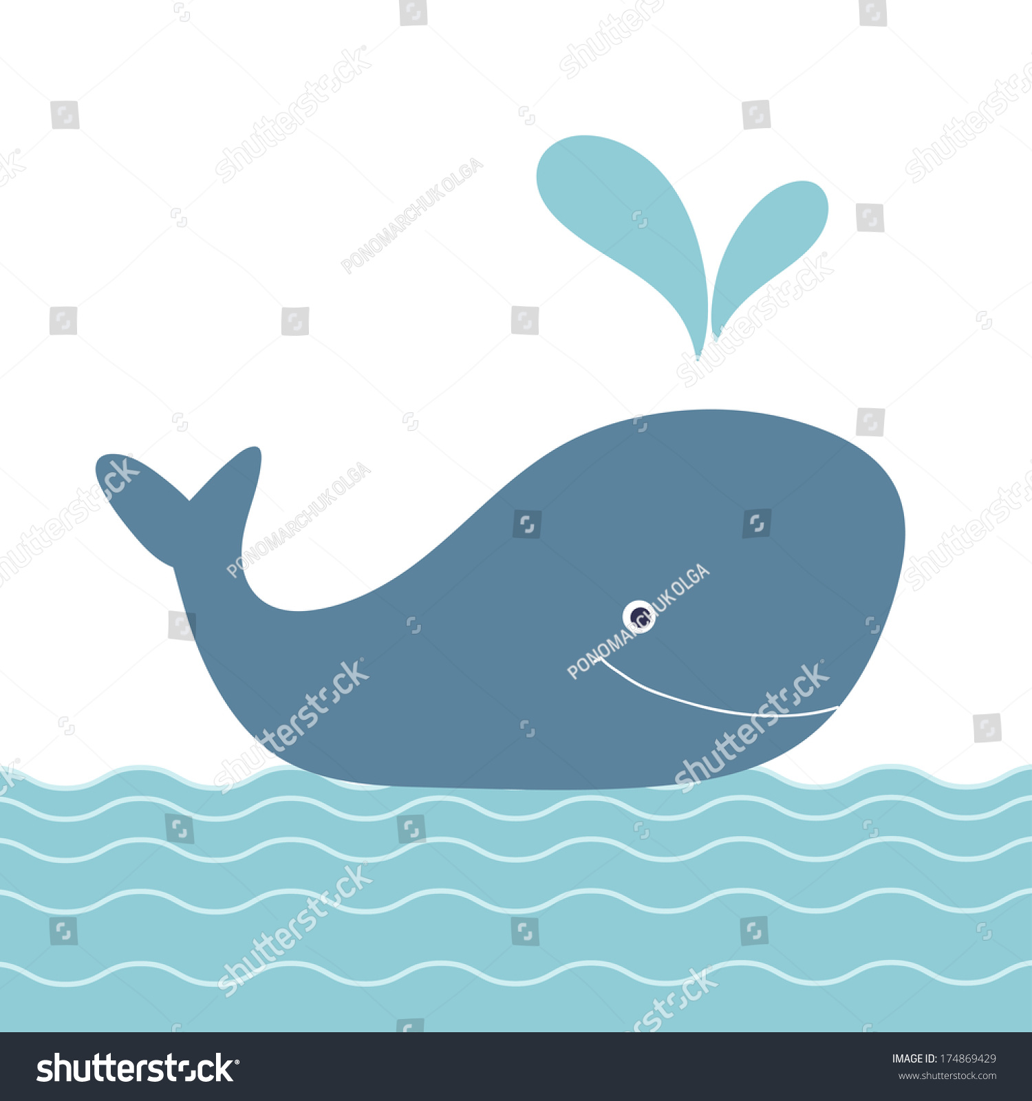 Retro Cartoon Whalebaby Shower Invitation Beautiful Stock Vector ...