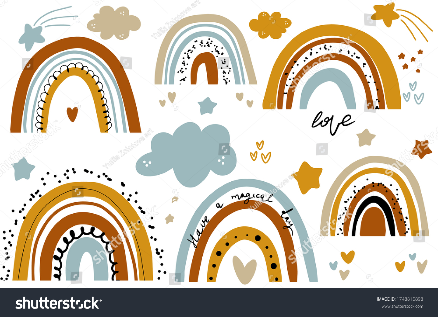 Vector Rainbow Clipart Set Children Illustration Stock Vector (Royalty ...