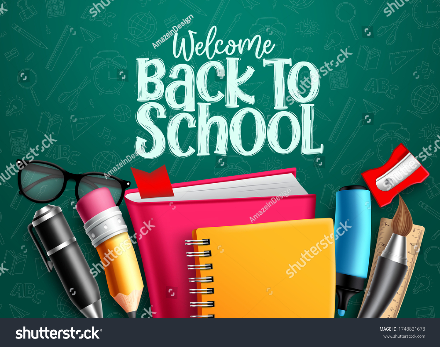 Back School Vector Banner Back School Stock Vector (Royalty Free ...