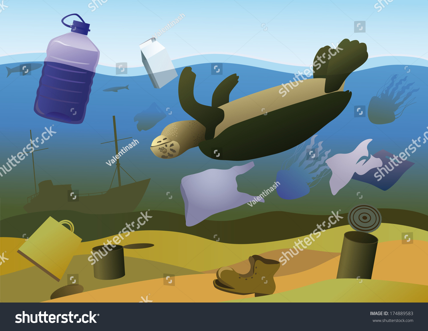 Плакат на тему загрязнения океана