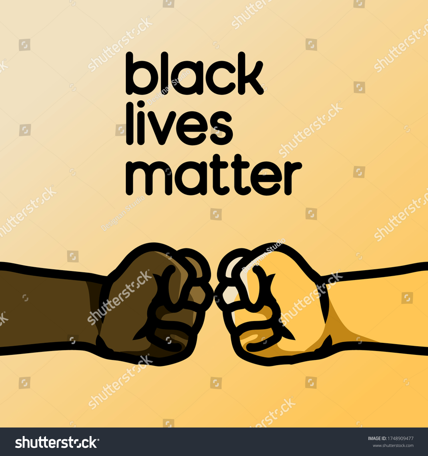 Black Lives Matter Black White Hand Stock Vector (Royalty Free ...