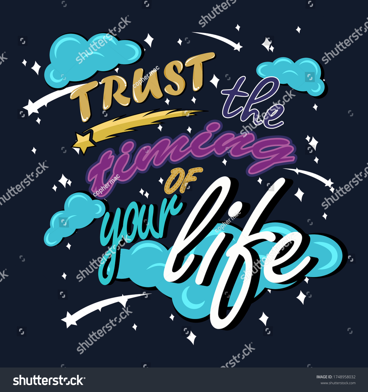 Trust Timming Your Life Typography Stock Vector (Royalty Free ...