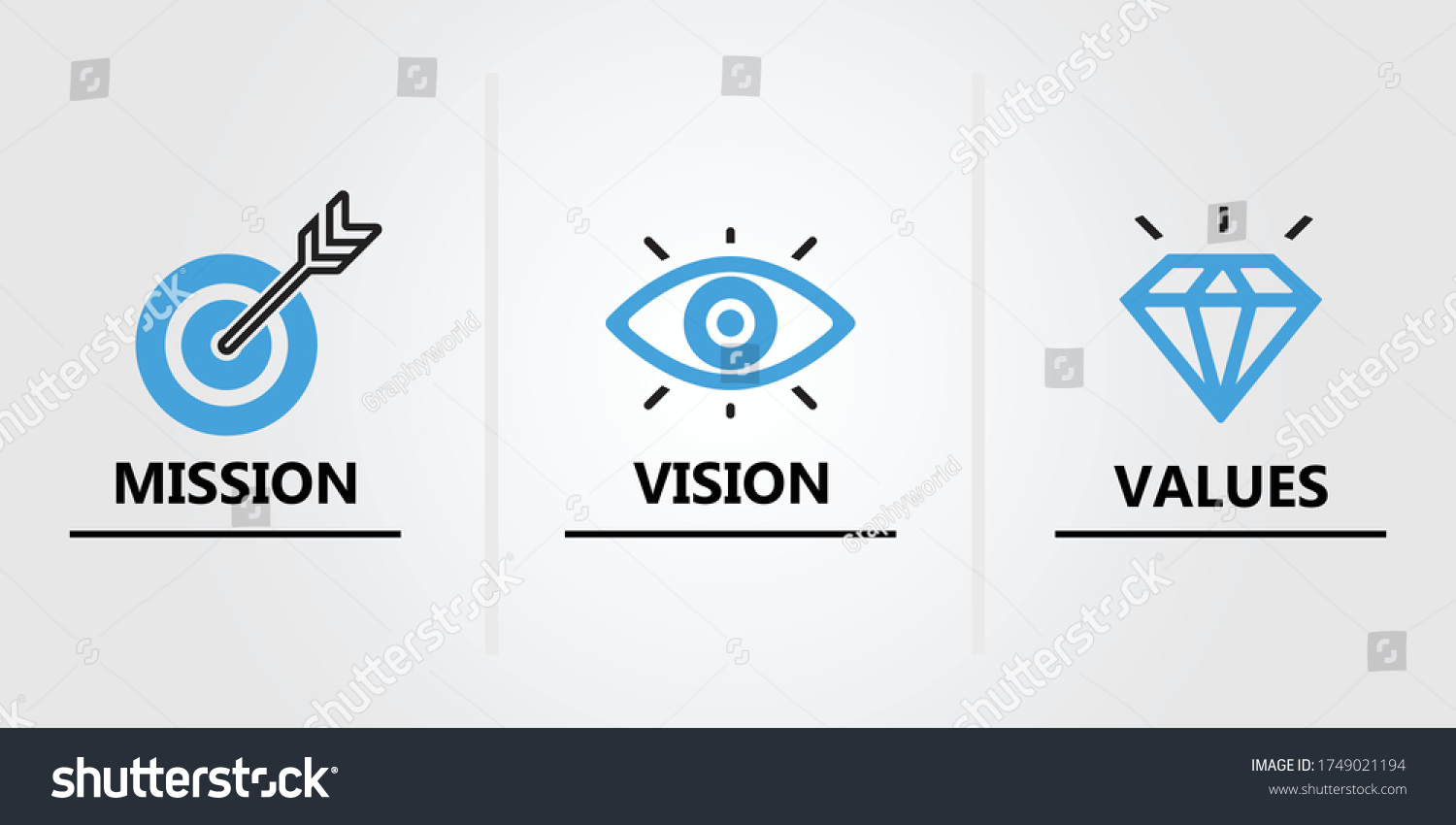 Mission Vision Values Icon Design Vector Stock Vector (Royalty Free ...