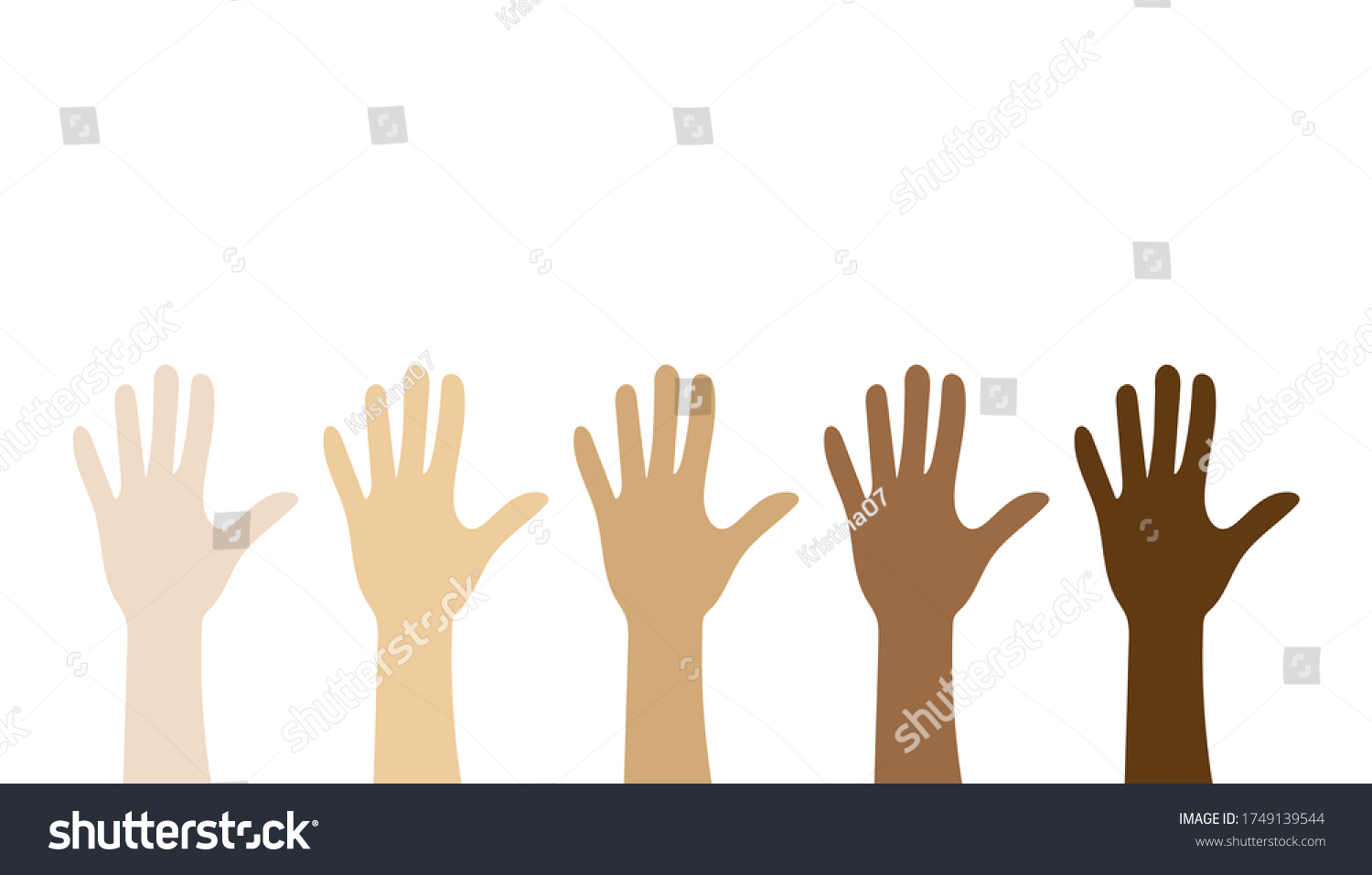 Stop Racism Human Hands Different Skins Stock Vector (Royalty Free ...