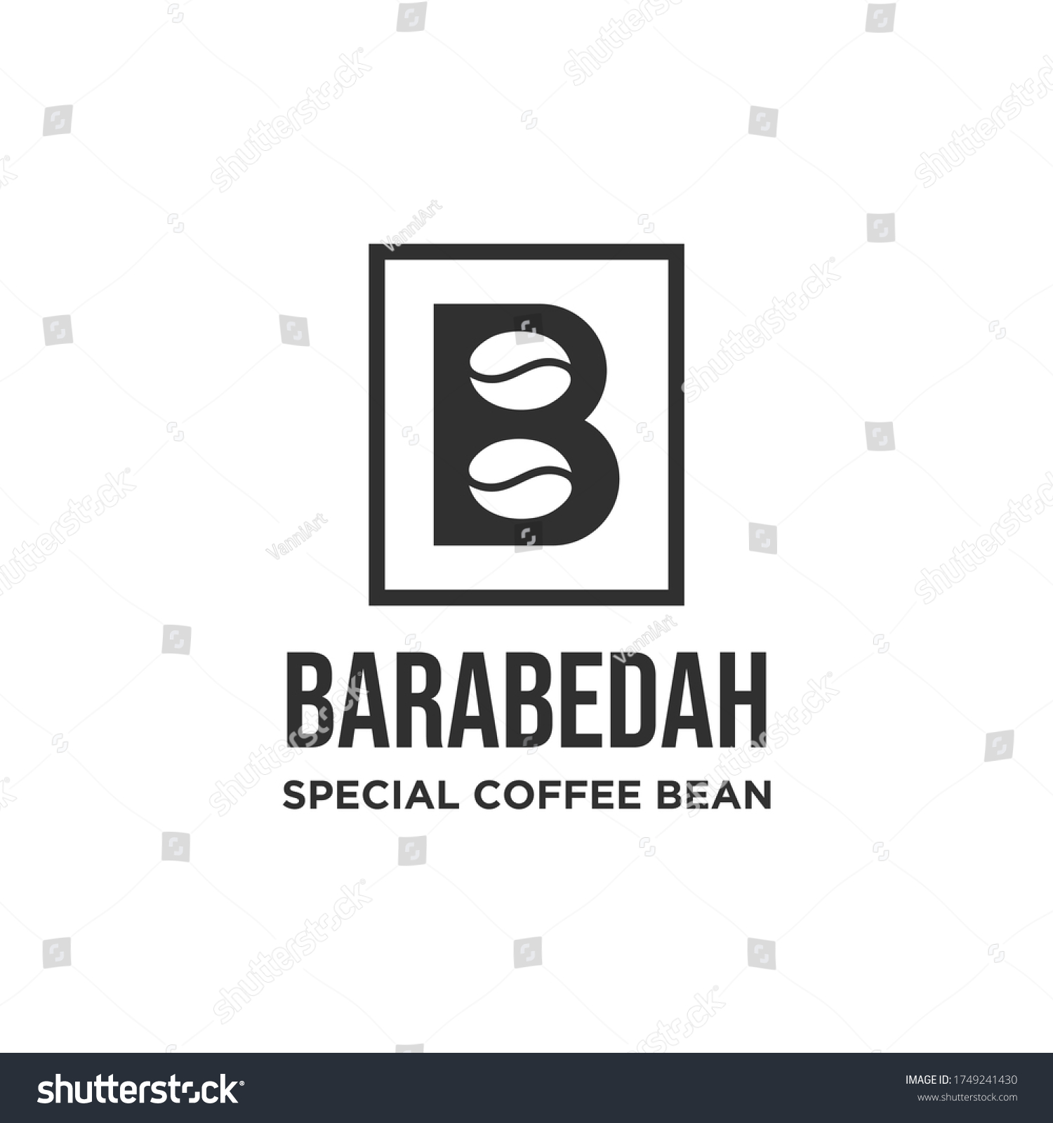 Letter B Coffee Beans Logo Combination Stock Vector (Royalty Free ...