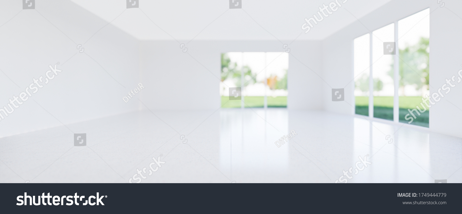 3d Rendering Empty Room White Tile Stock Illustration 1749444779 ...