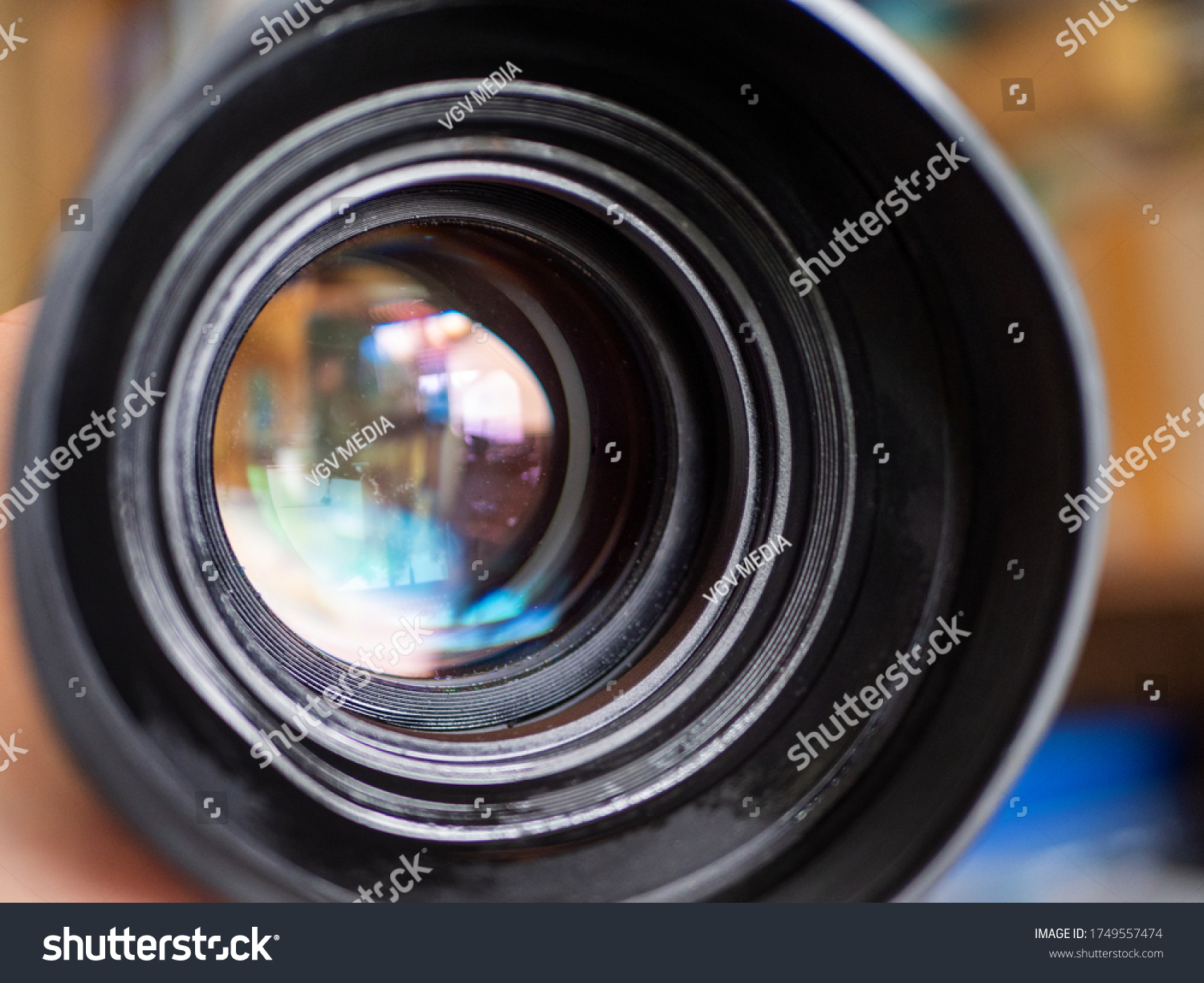 Professional Cinema Movie Camera Background Stock Photo 1749557474