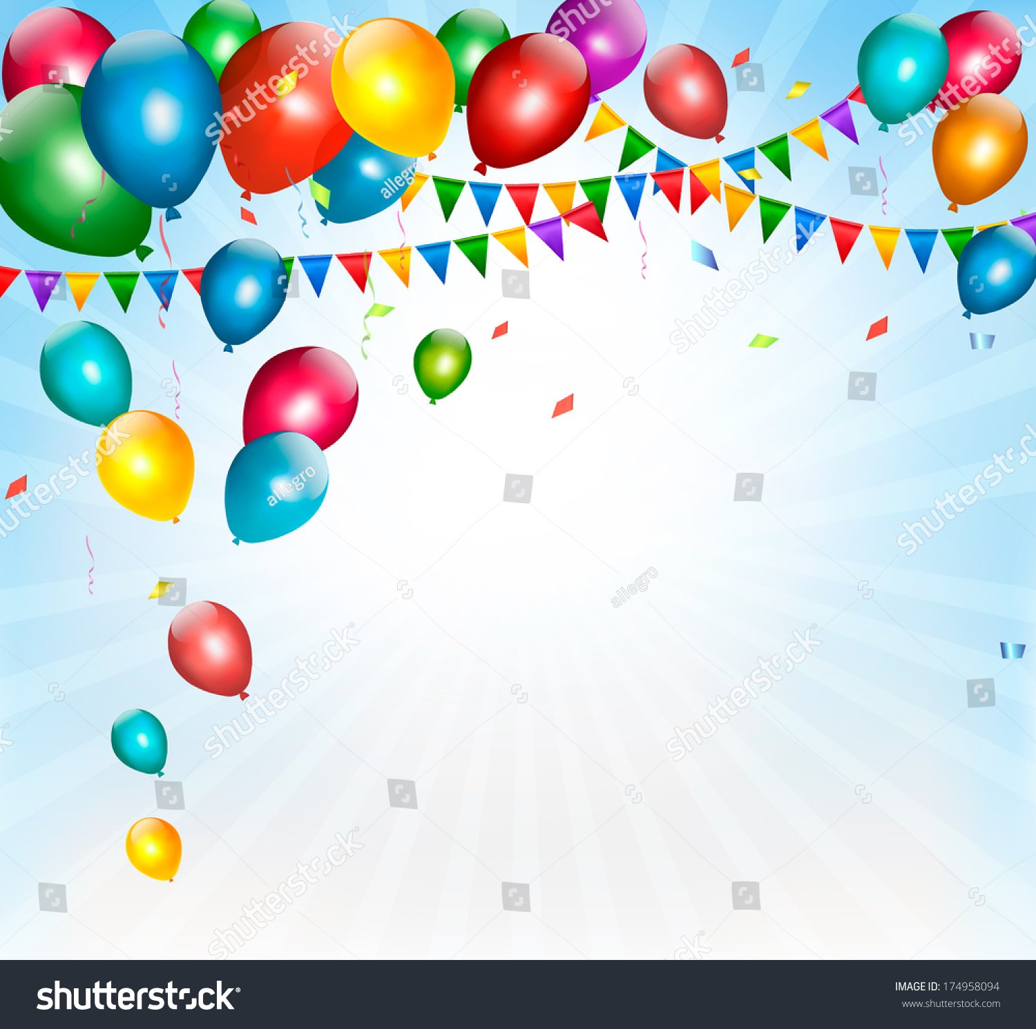 Holiday Background Colorful Balloons Vector Stock Vector (Royalty Free ...