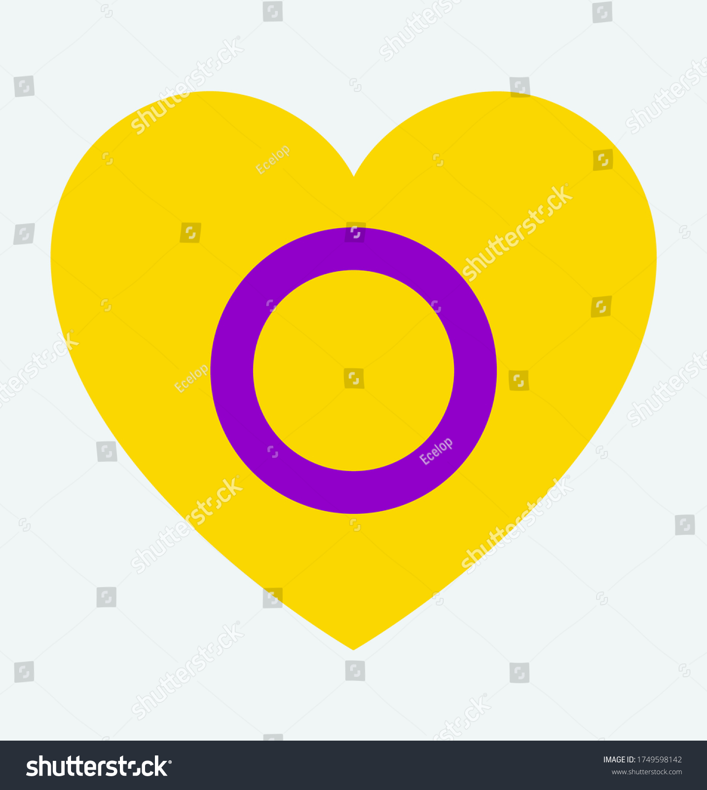 Intersex Pride Flag Heart Shape Icon Stock Vector Royalty Free 1749598142 Shutterstock 7057