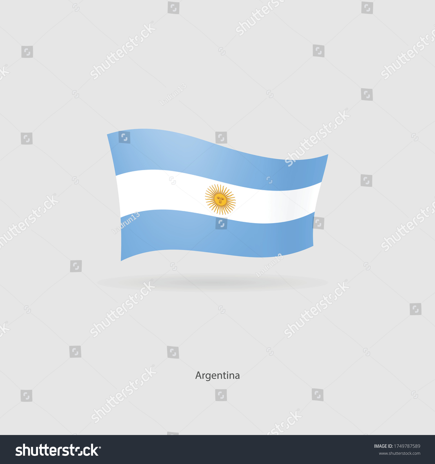 Flag Argentina Flying Layered Vector Image Stock Vector (Royalty Free ...