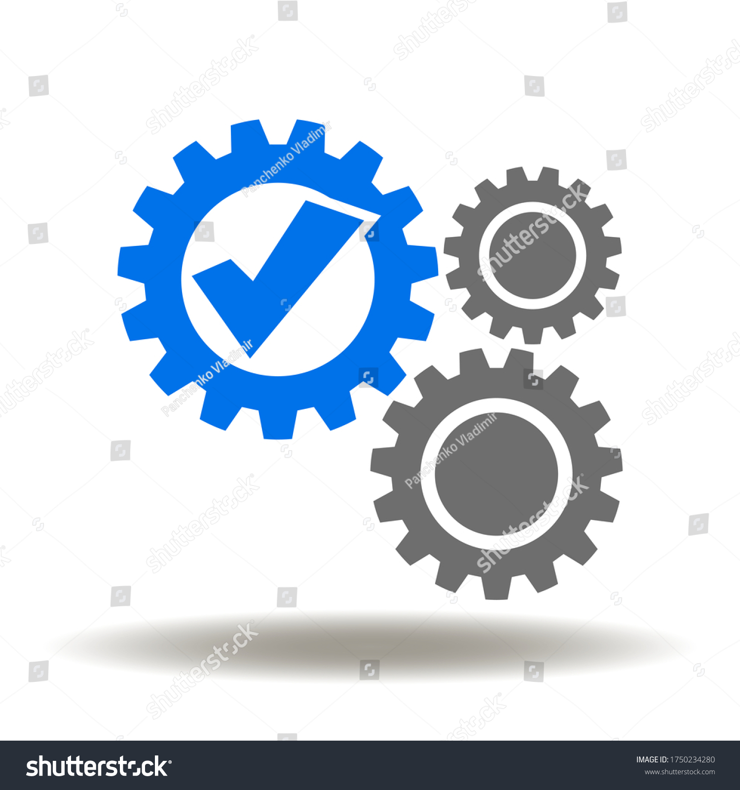 Gear Mechanism Check Mark Icon Vector Stock Vector (Royalty Free ...