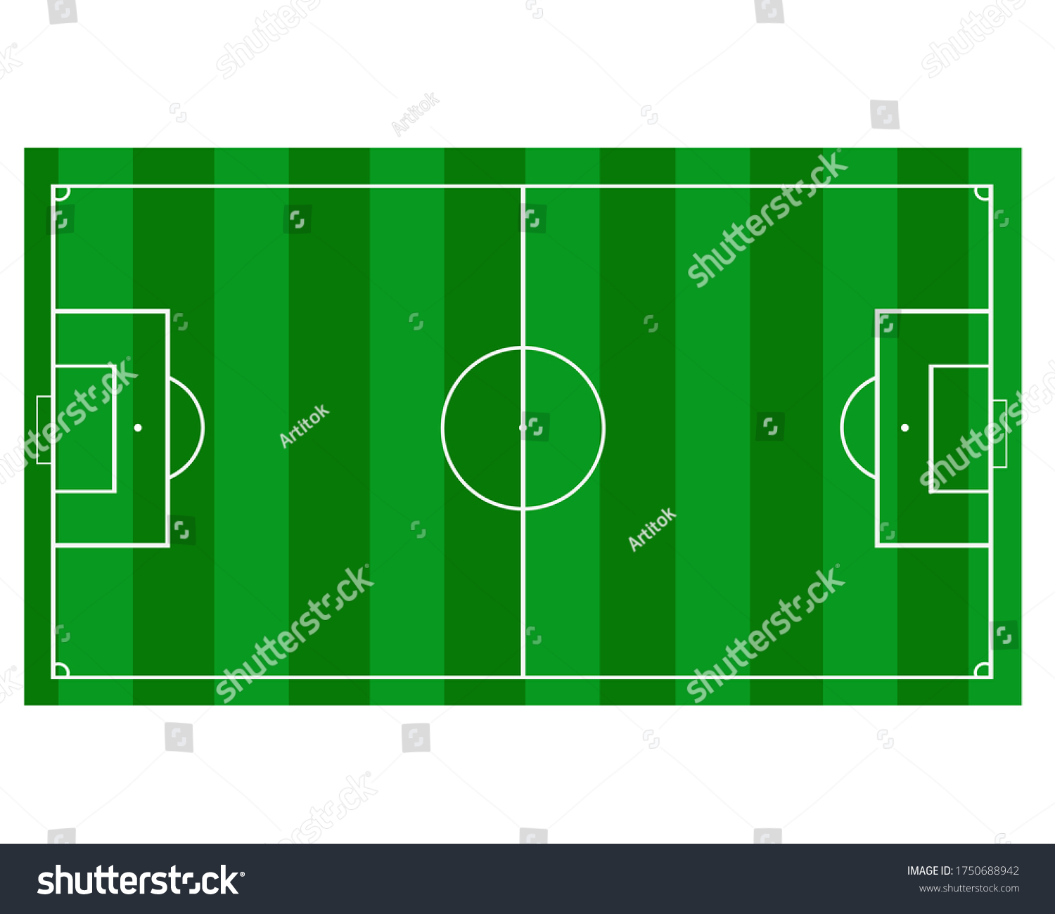 Football Field Soccer Field Background Top Stock Vector (Royalty Free ...