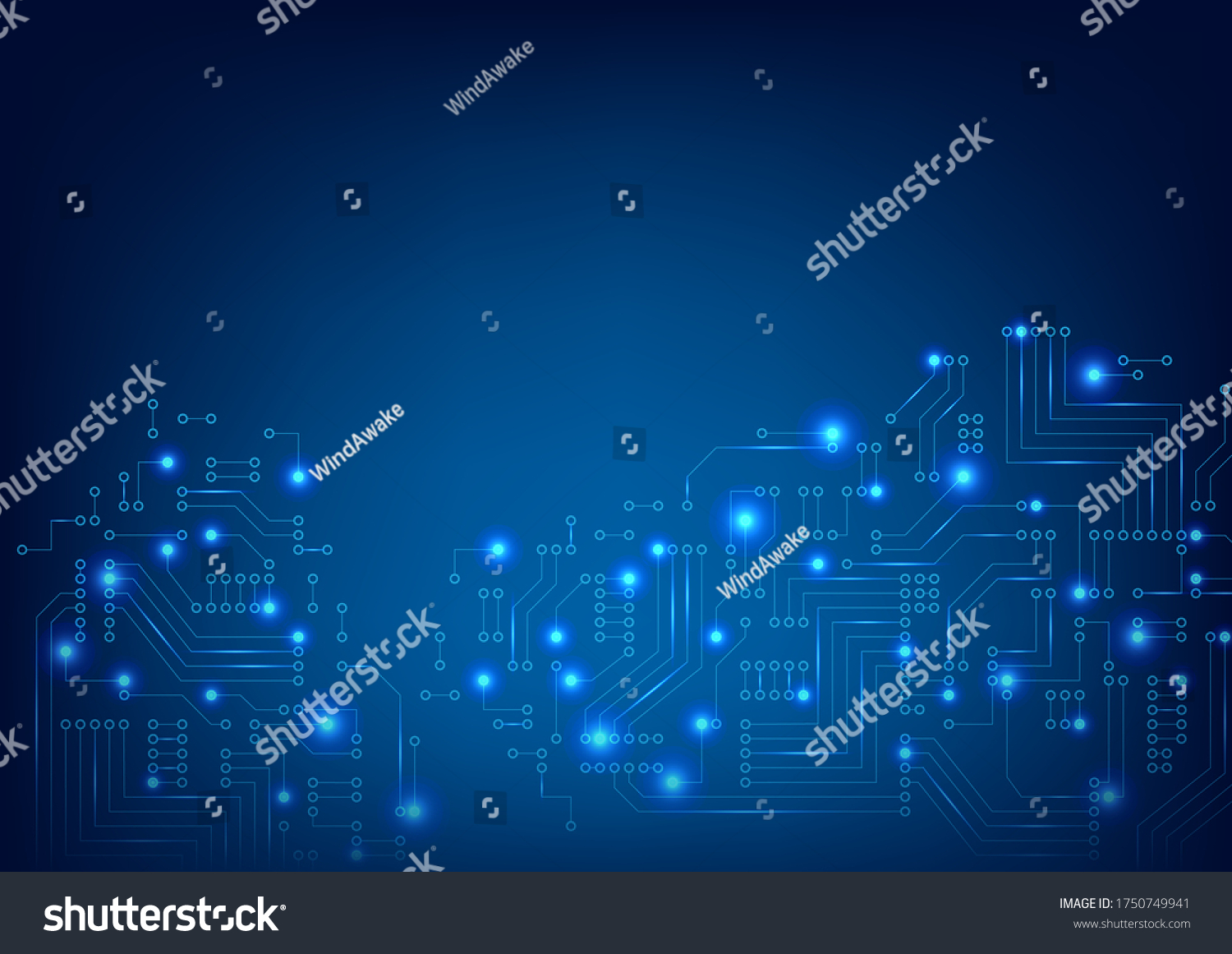 Abstract Futuristic Circuit Board On Dark Stock Vector (Royalty Free ...