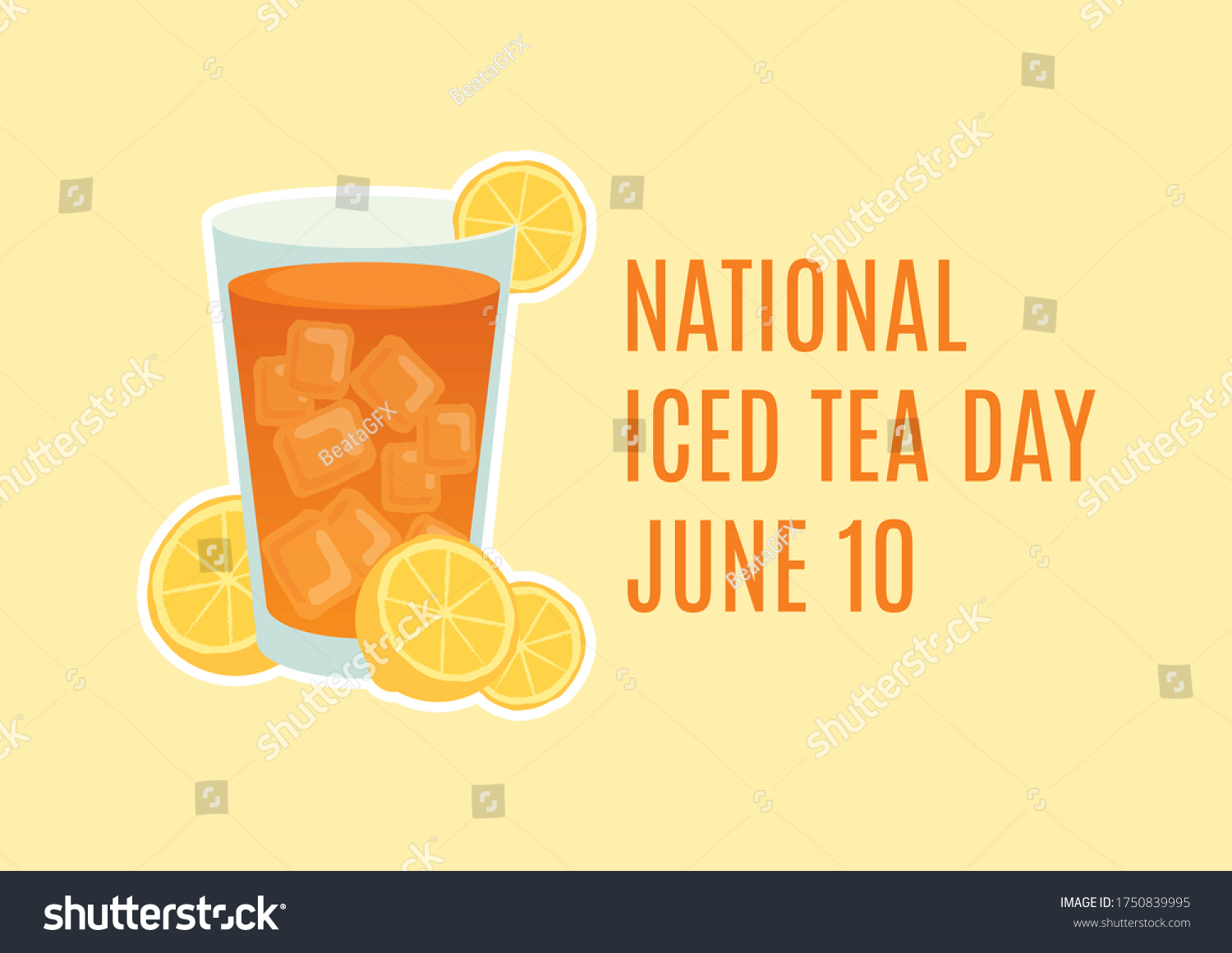 National Iced Tea Day Illustration Glass Stock Illustration 1750839995