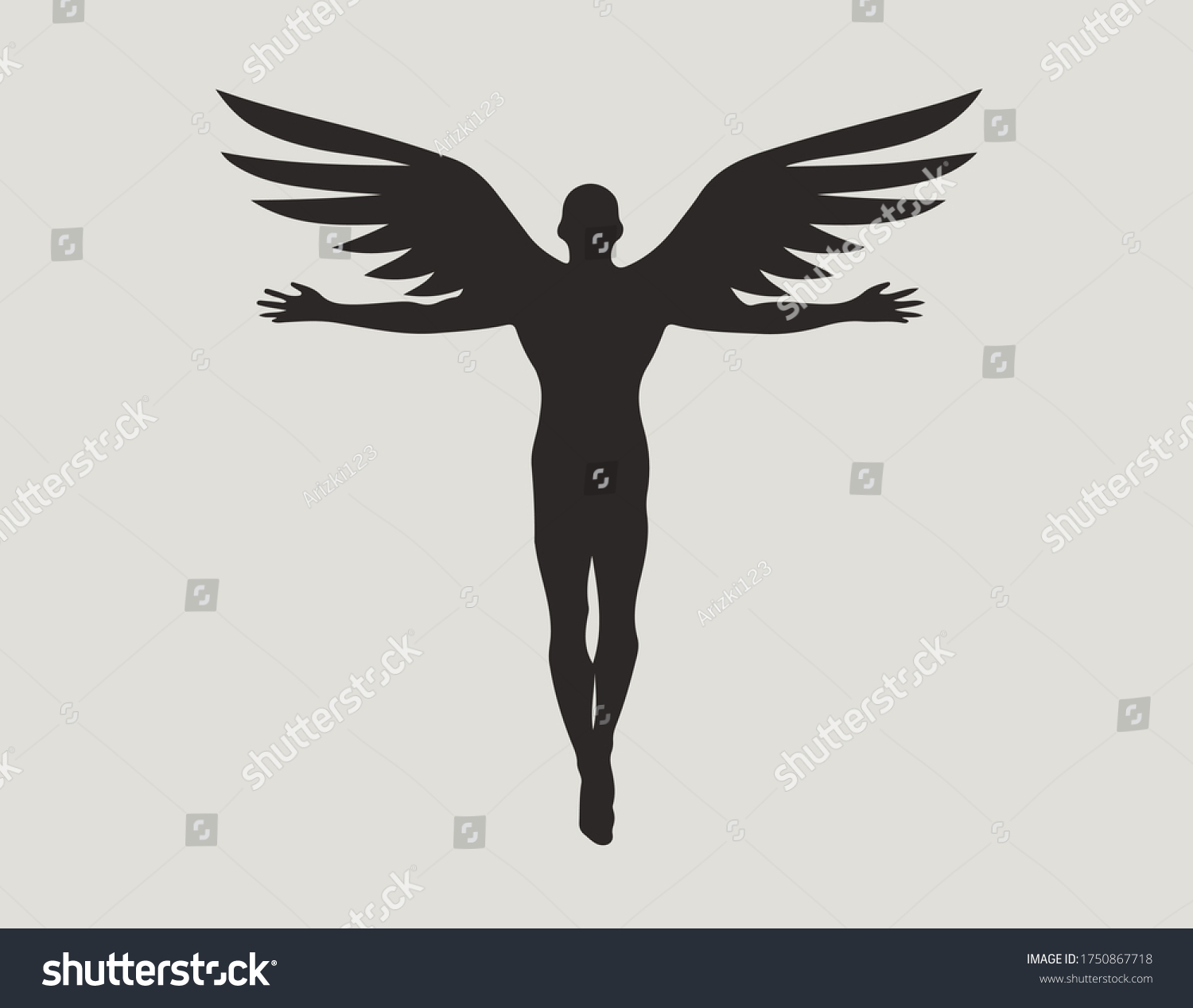 Winged Humans Who Want Fly Stock Vector (Royalty Free) 1750867718 ...