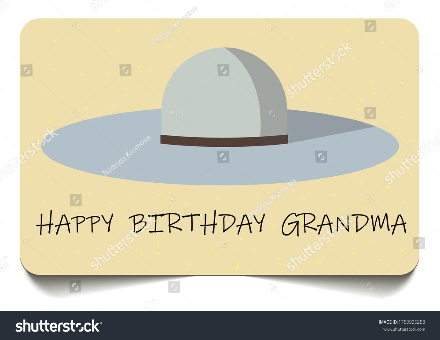 Happy Birthday Grandma Greeting Cards Vektor Stok Happy Birthday Grandma Greeting Card (Tanpa Royalti) 1750925258  | Shutterstock