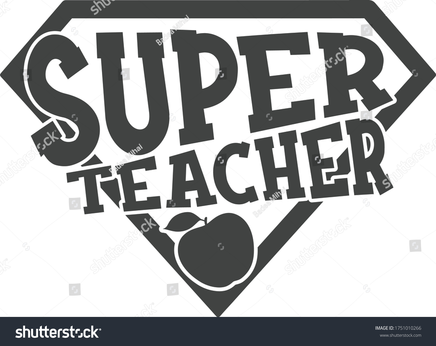 Super Teacher Teacher Appreciation Design Stock Vector (Royalty Free ...