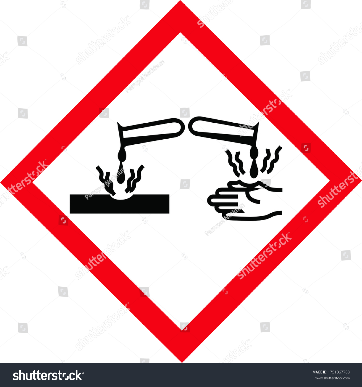 Corrosion Warning Sign Ghs Standard Stock Illustration 1751067788 ...