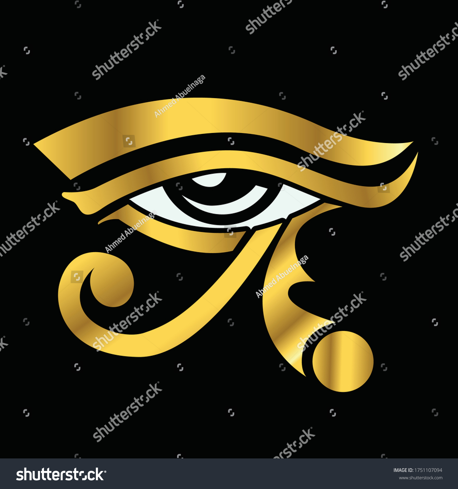 Eye Horus Golden Vector Illustration Stock Vector (Royalty Free ...