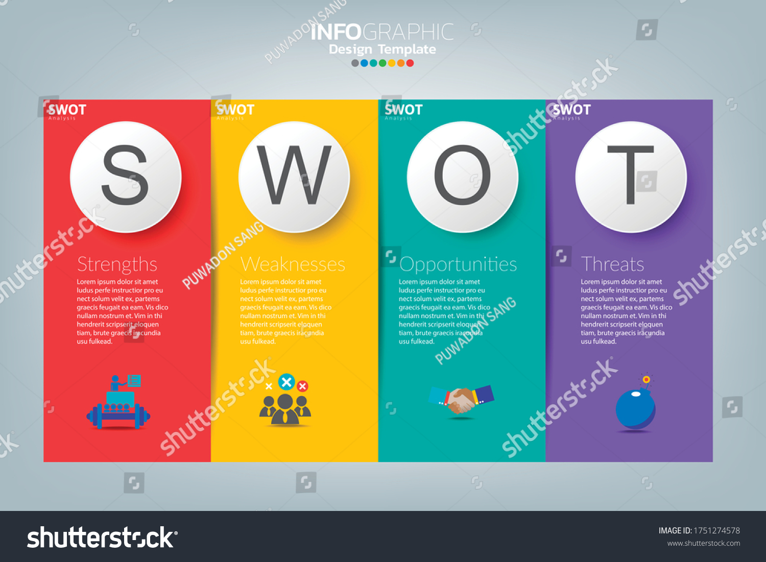 Swot Analysis Business Infographic Chart Stock Vector (Royalty Free ...