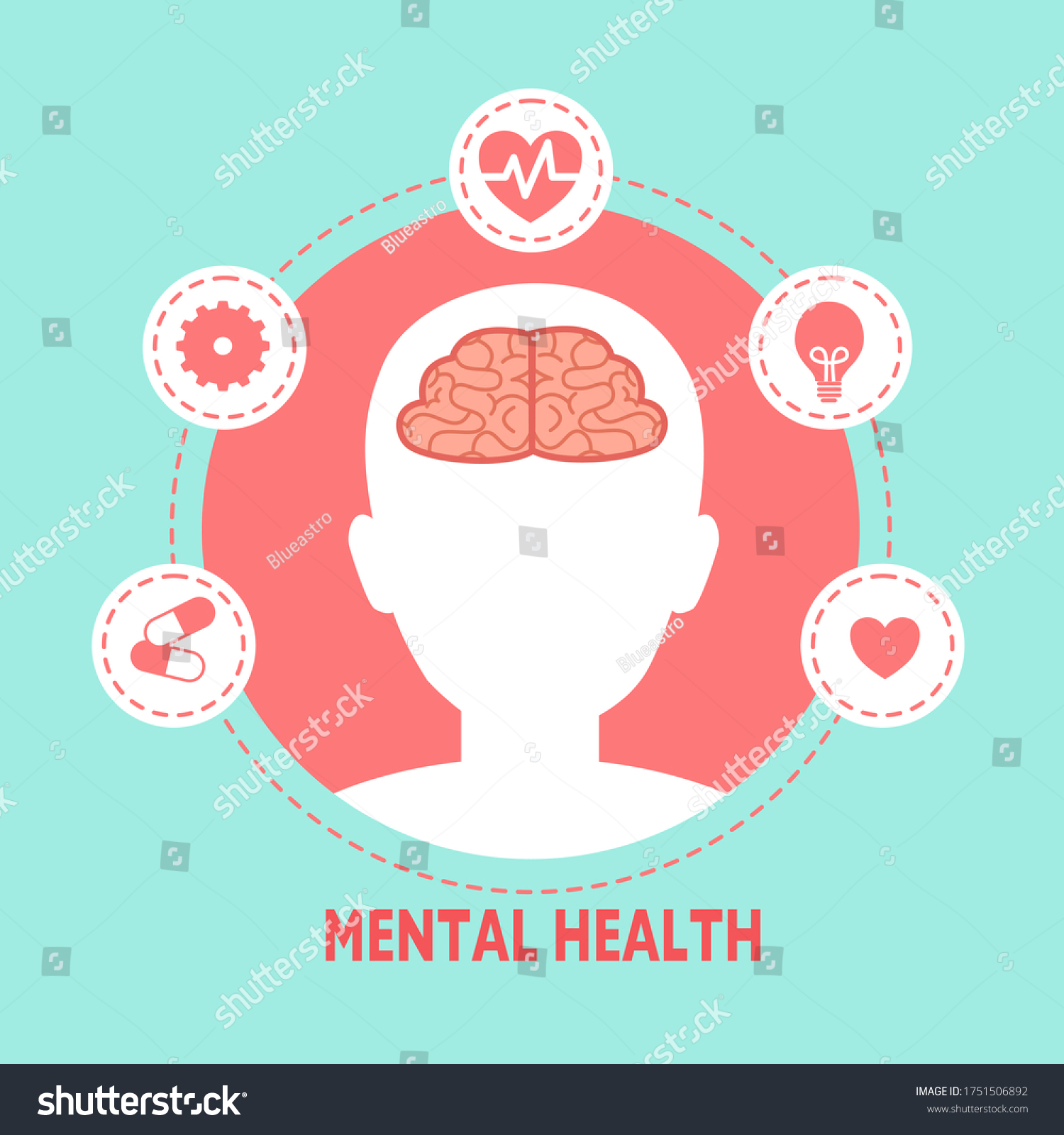 Mental Health Concept Vector Illustration Human Stock Vector (Royalty ...