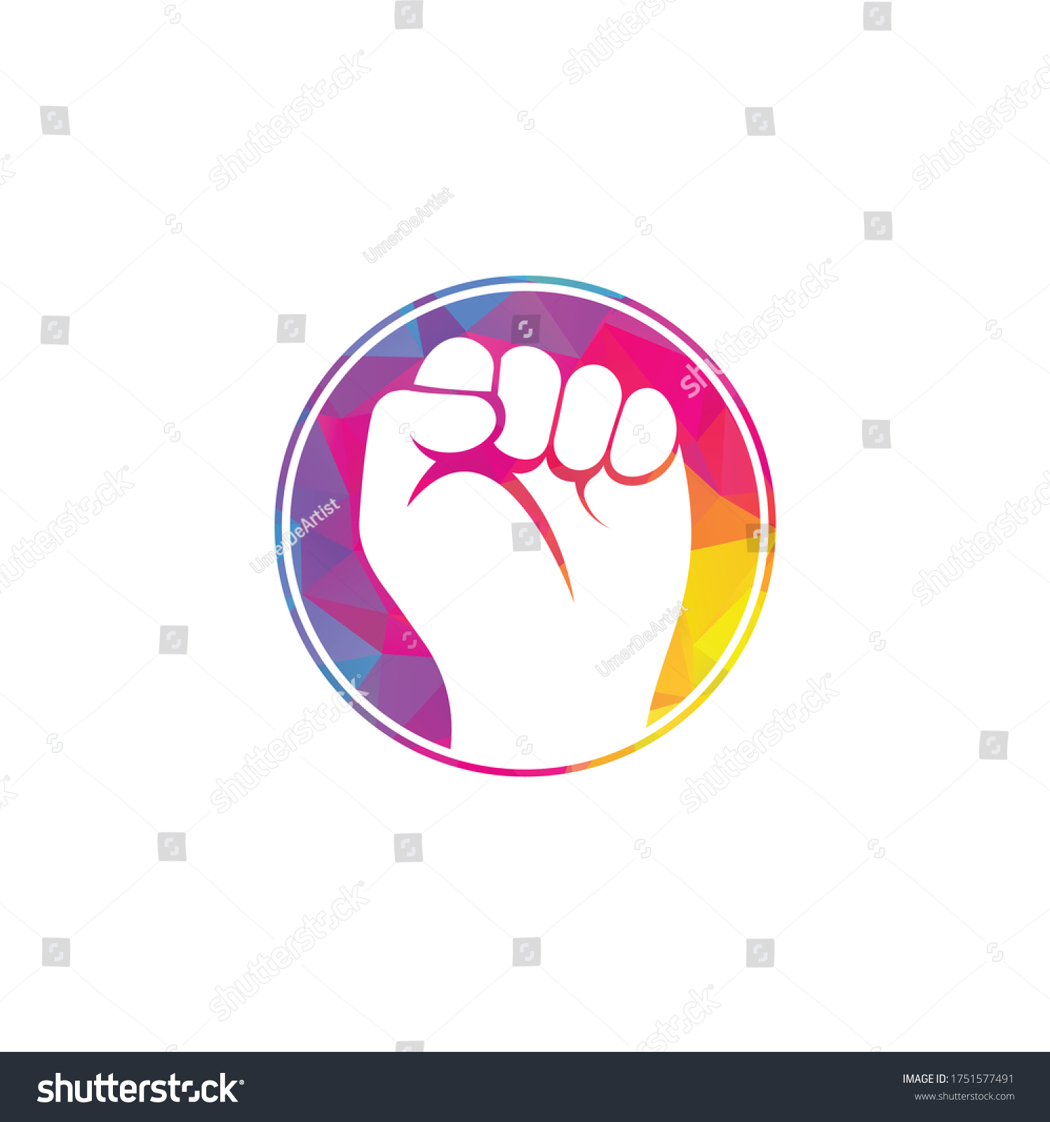 Fist Hand Power Logo Protest Strong Stock Vector Royalty Free 1751577491 Shutterstock 6838