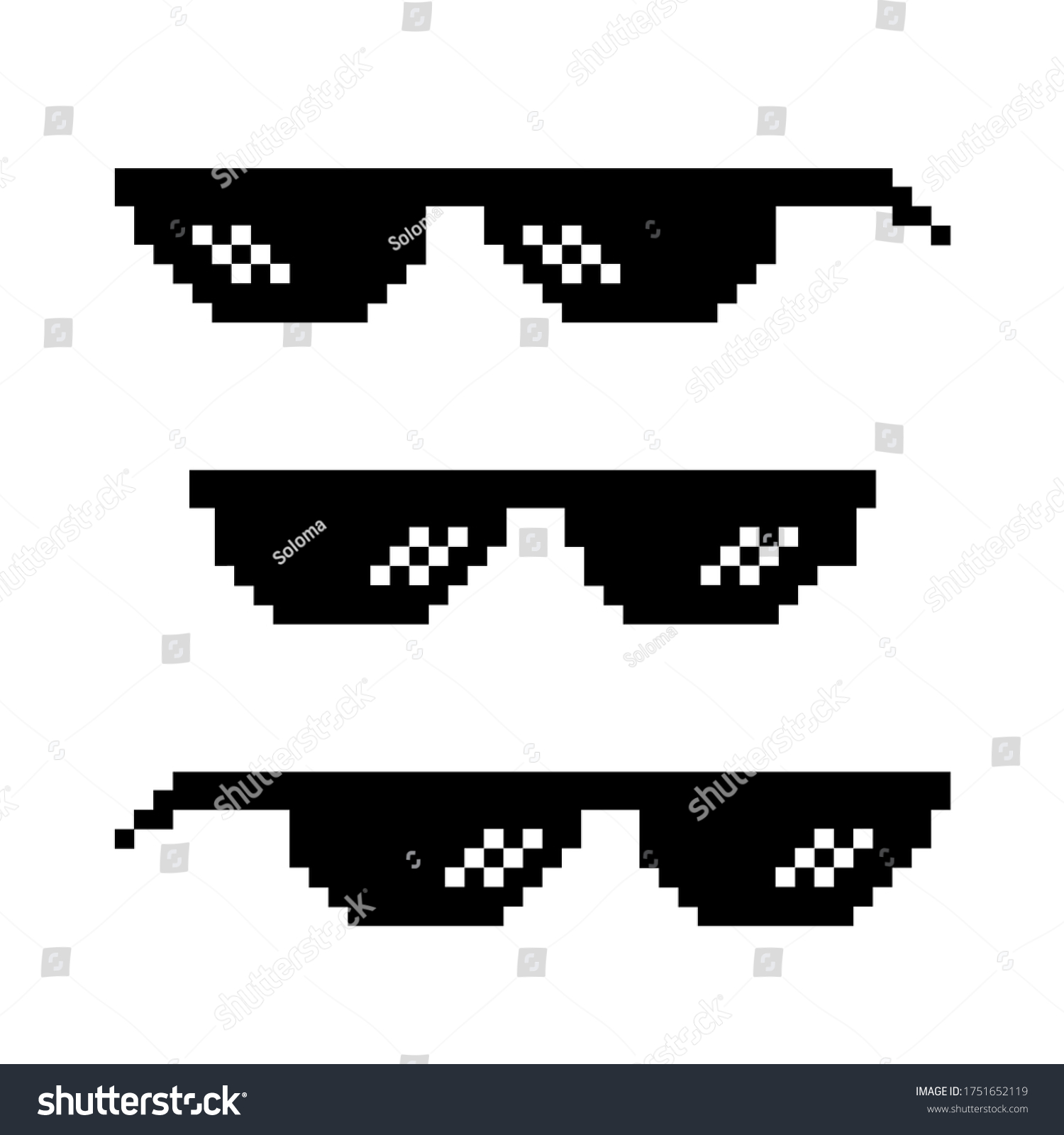 Pixel Glasses Thug Life Meme Art Stock Vector Royalty Free 1751652119