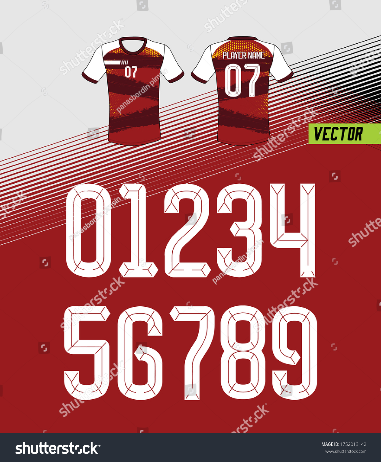 Sport Jersey Shirt Number Uniform Numbers Stock Vector (royalty Free 