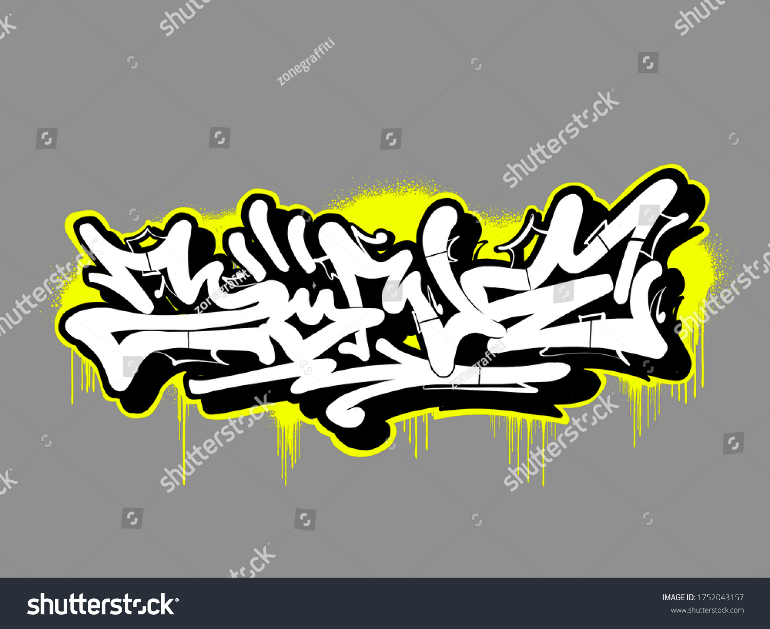 Graffiti Art Zone Grafiti Streetart Yellow Stock Illustration ...