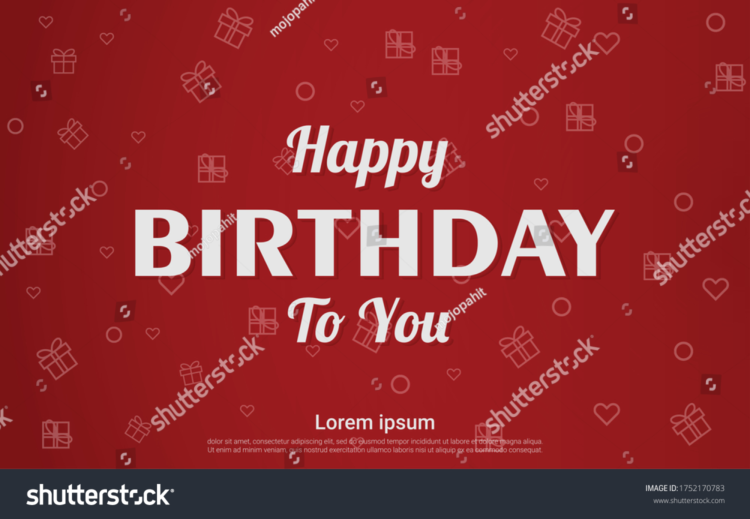 Happy Birthday Red Backround Vector Eps10 Stock Vector (Royalty Free ...