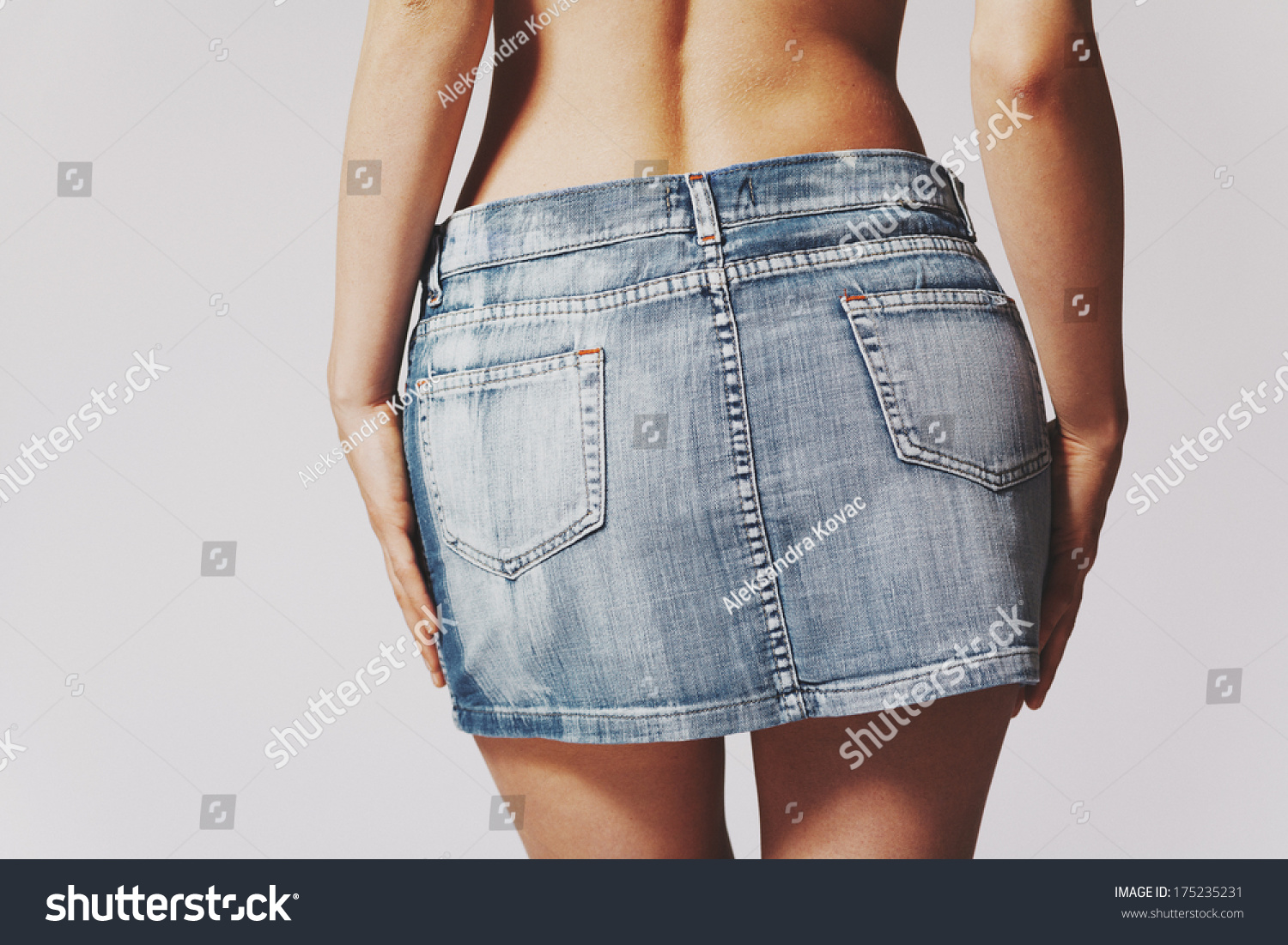 Close Woman Buttocks Jeans Mini Skirt Stock Photo 175235231 | Shutterstock