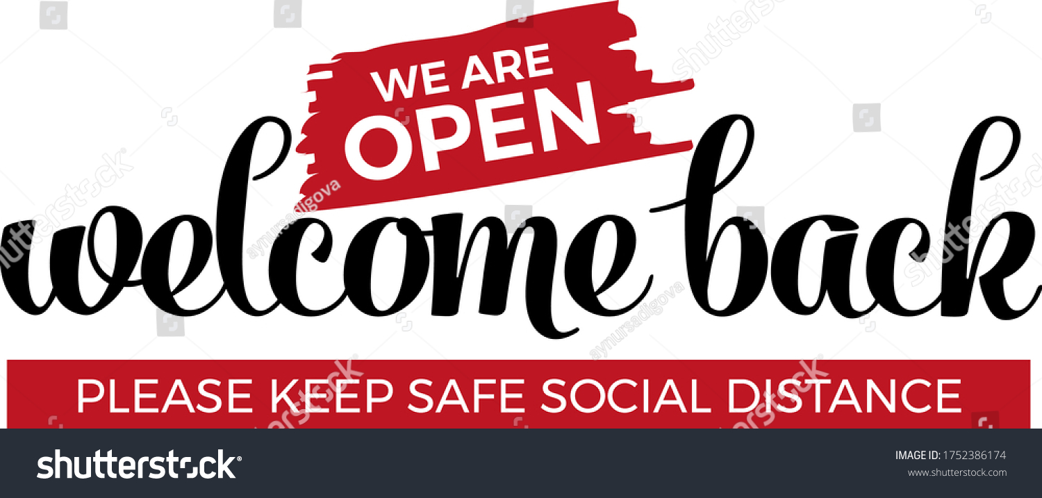 Open Sign On Front Door Welcome Stock Vector (Royalty Free) 1752386174 ...