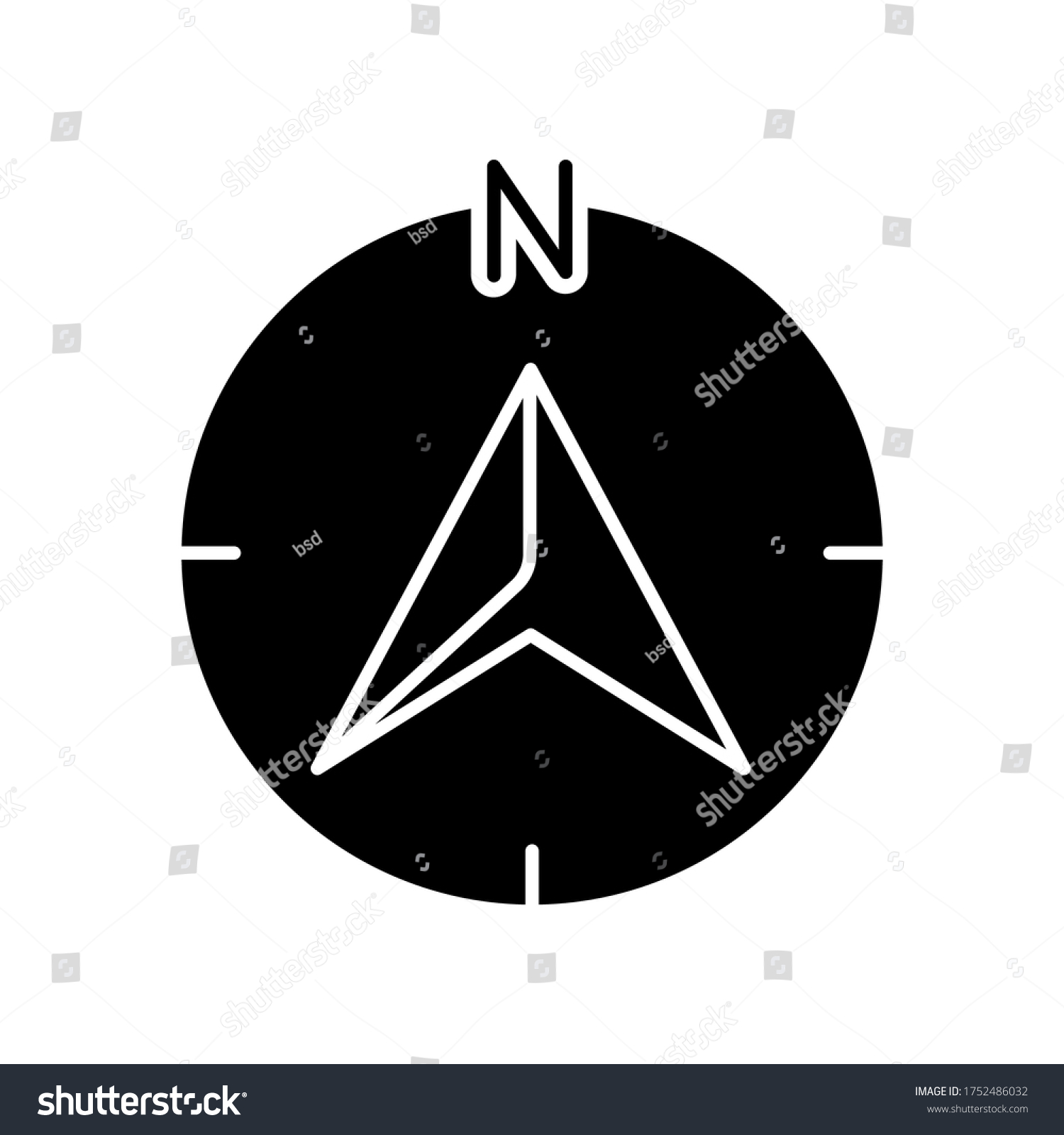 Navigator Arrow Black Glyph Icon Modern Stock Vector (Royalty Free ...