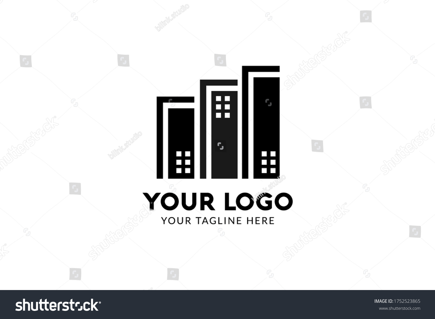 Flat Isolated Construction Logo Template Black Stock Vector (Royalty ...