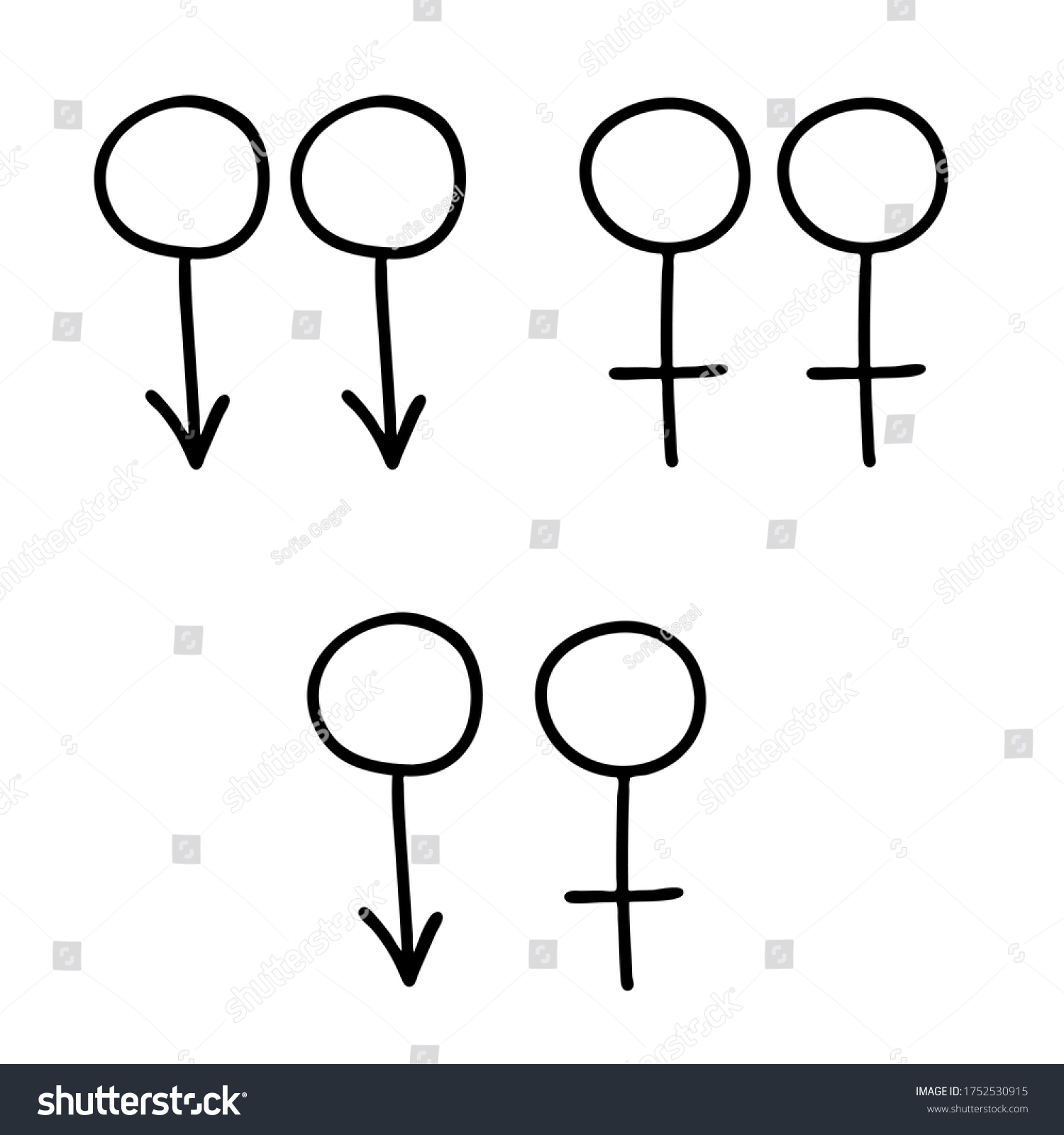 Sign Venus Mars Samesex Samesex Couples Stock Vector Royalty Free