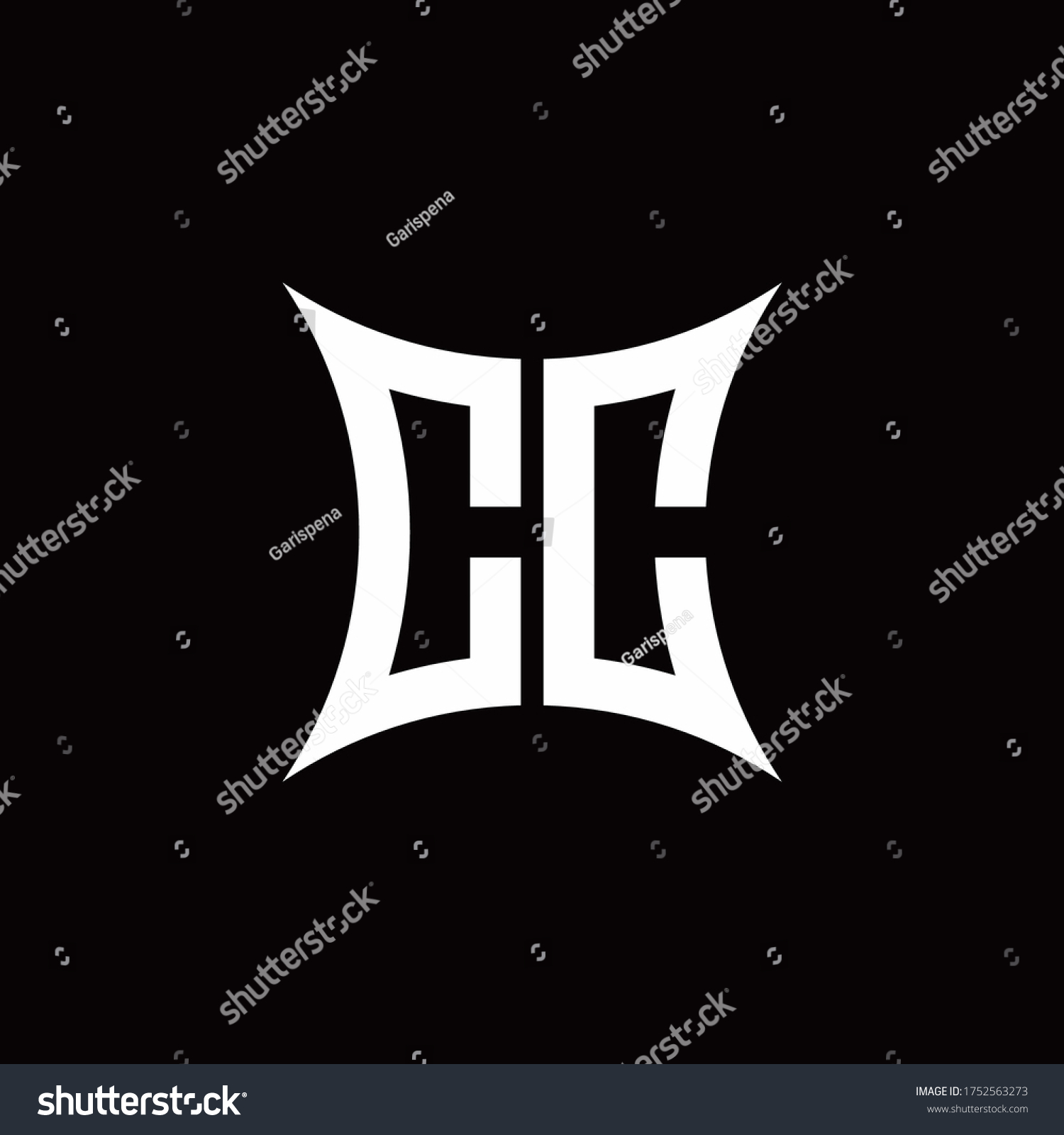 Cc Monogram Logo Sharped Shape Design Stock Vector (royalty Free 