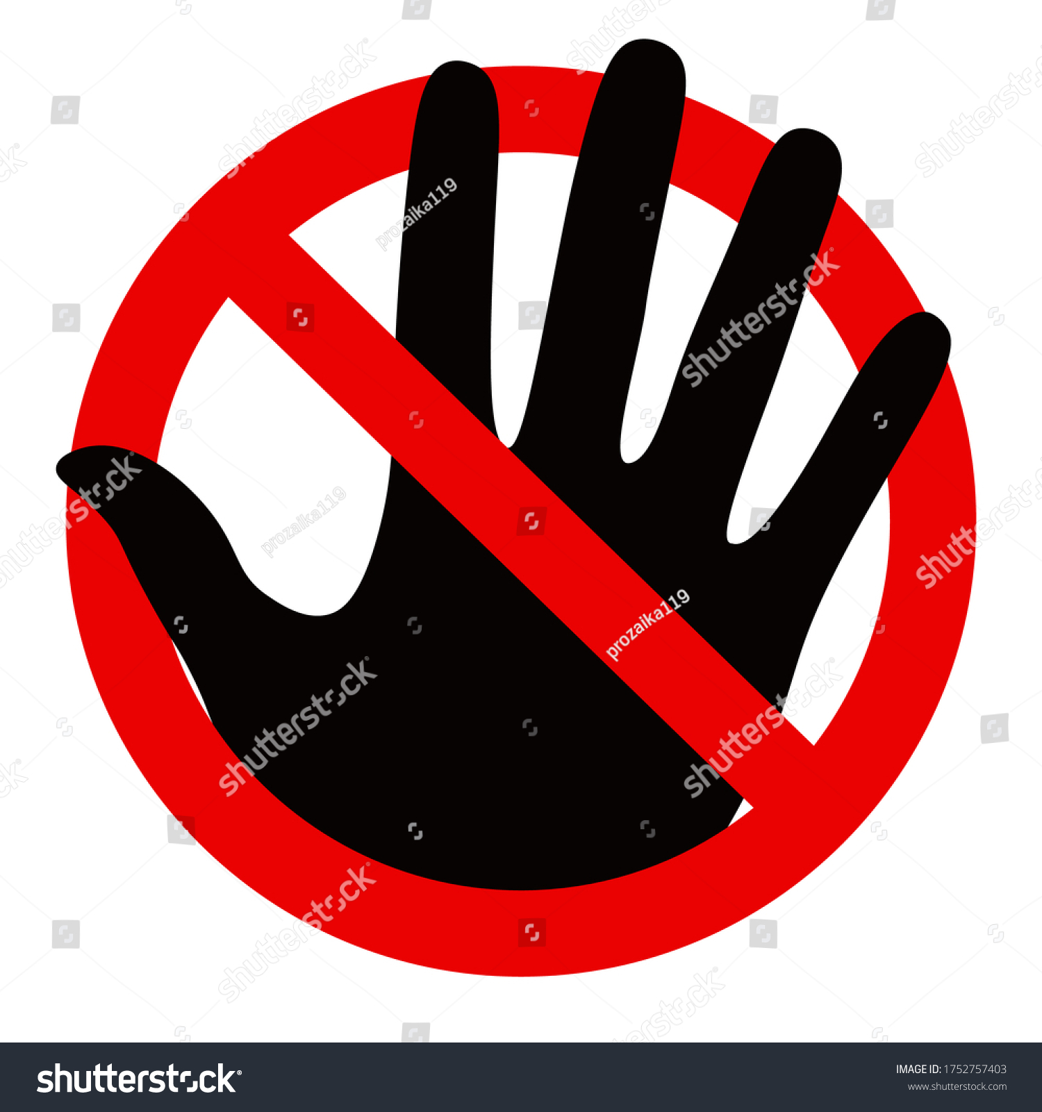 Do Not Touch Sign Stop Sign Stock Vector (royalty Free) 1752757403 