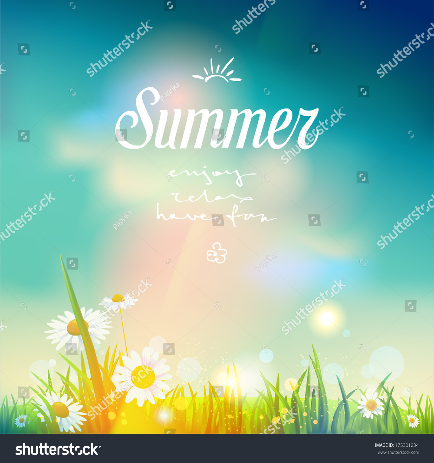 Summer Sunrise Sunset Background Vector Design Stock Vector (Royalty ...