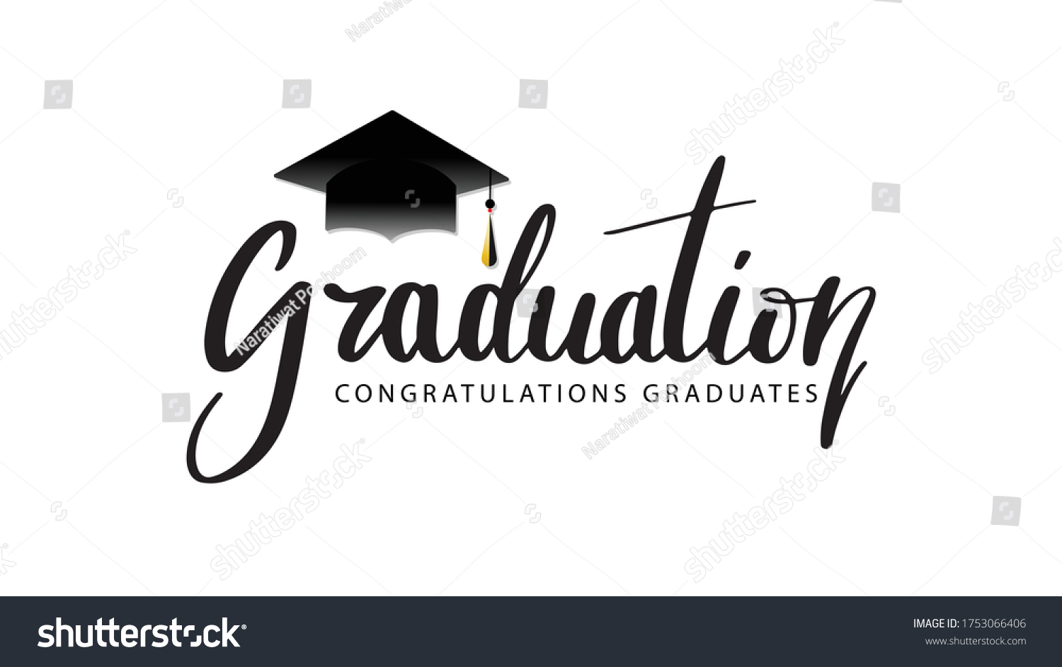 Congratulations Graduation Handwritten Brush Lettering Graduation Stock ...