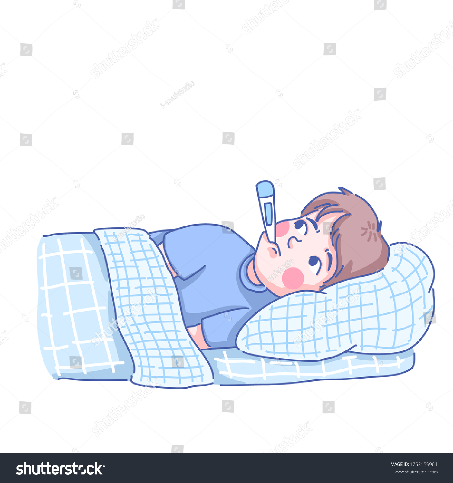 Little Boy Has Sick He Sleeping Stock Vector (royalty Free) 1753159964 