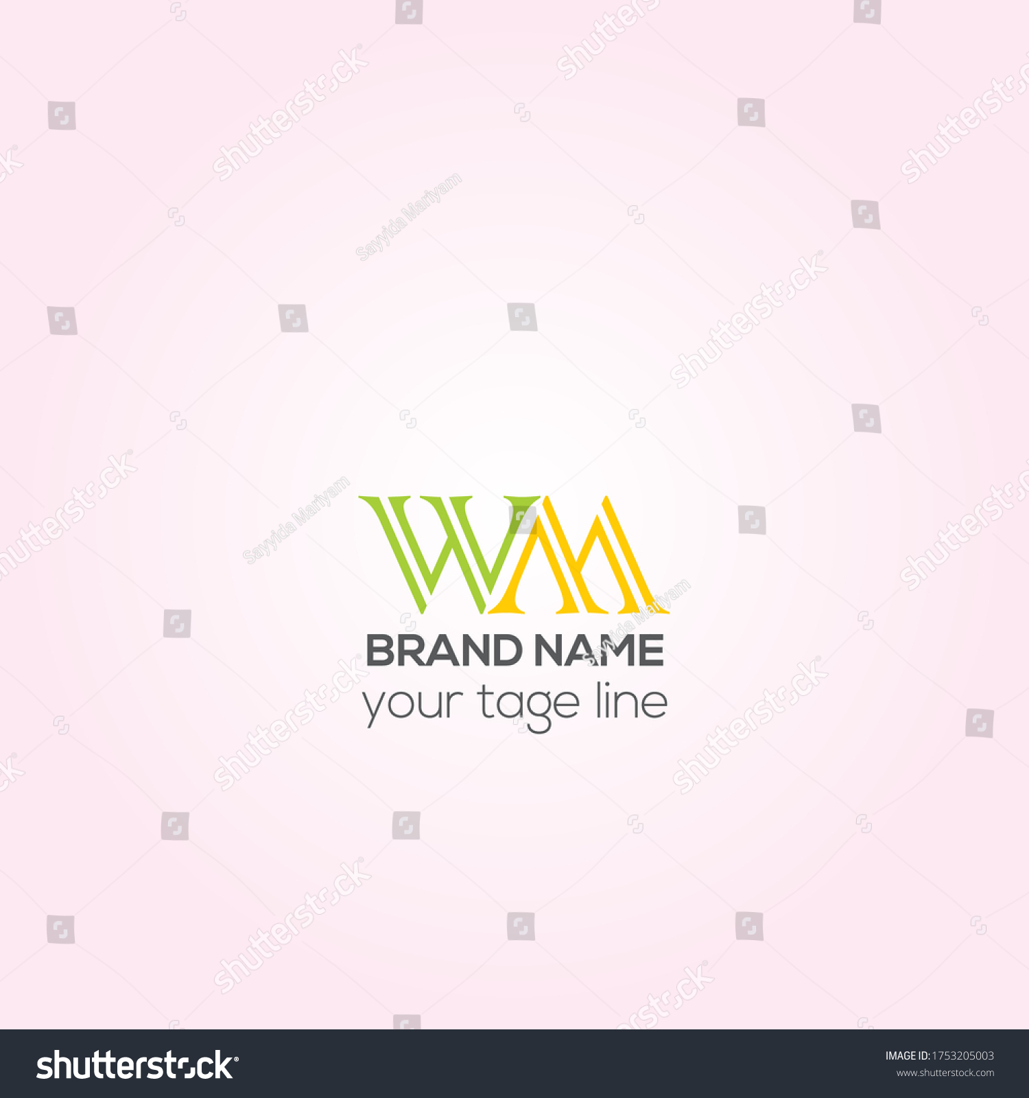 Wm Vector Logo Design Wm Creative Stock Vector (Royalty Free