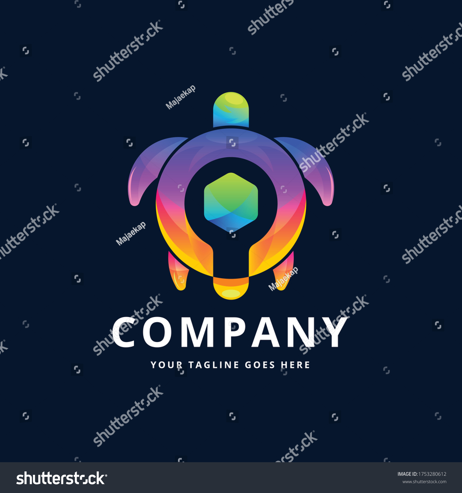 Colorful Sea Turtle Logo Design Perfect Stock Vector (Royalty Free ...