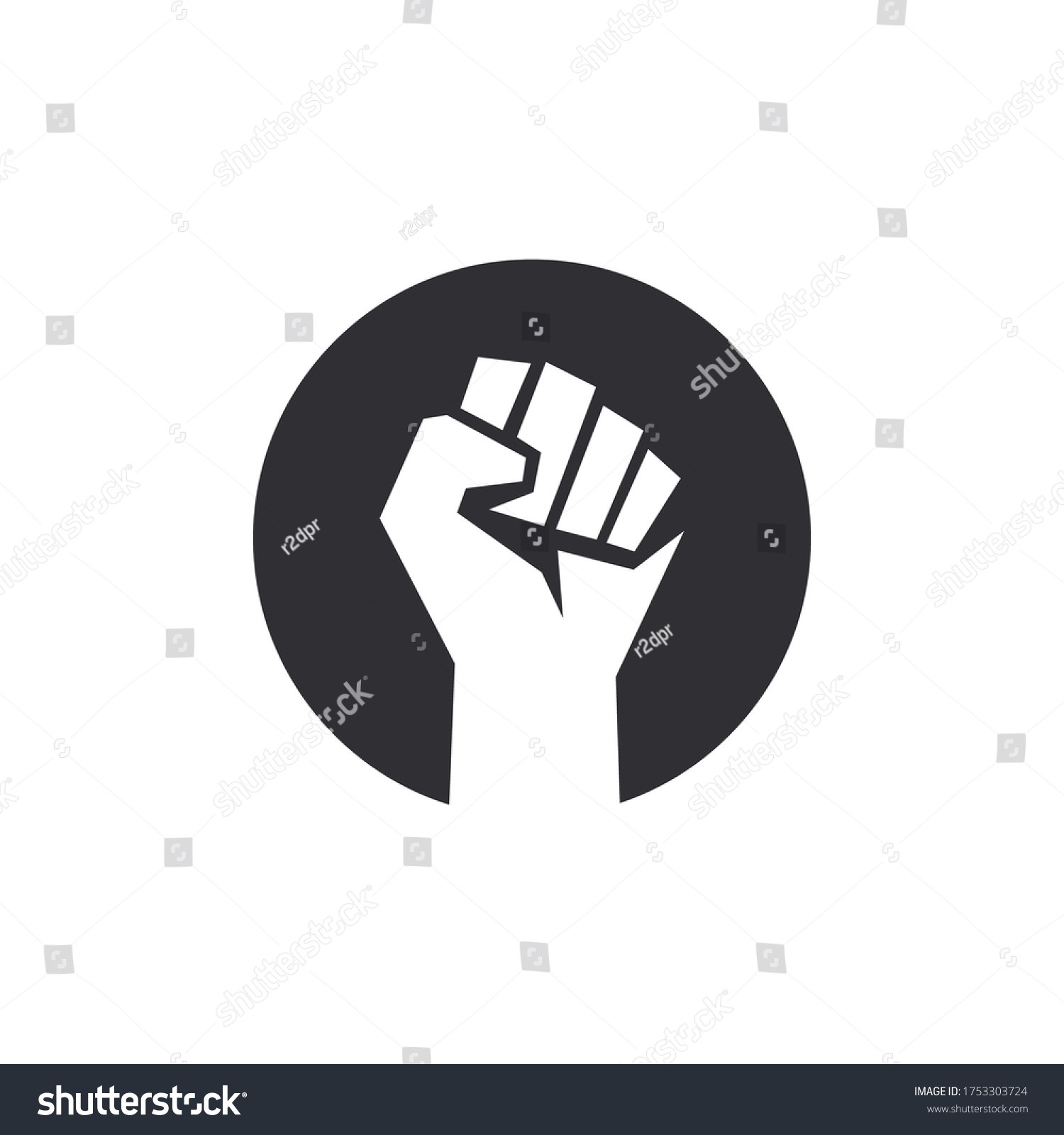 Fist Male Hand Protest Symbol Power Stock Vector (Royalty Free ...