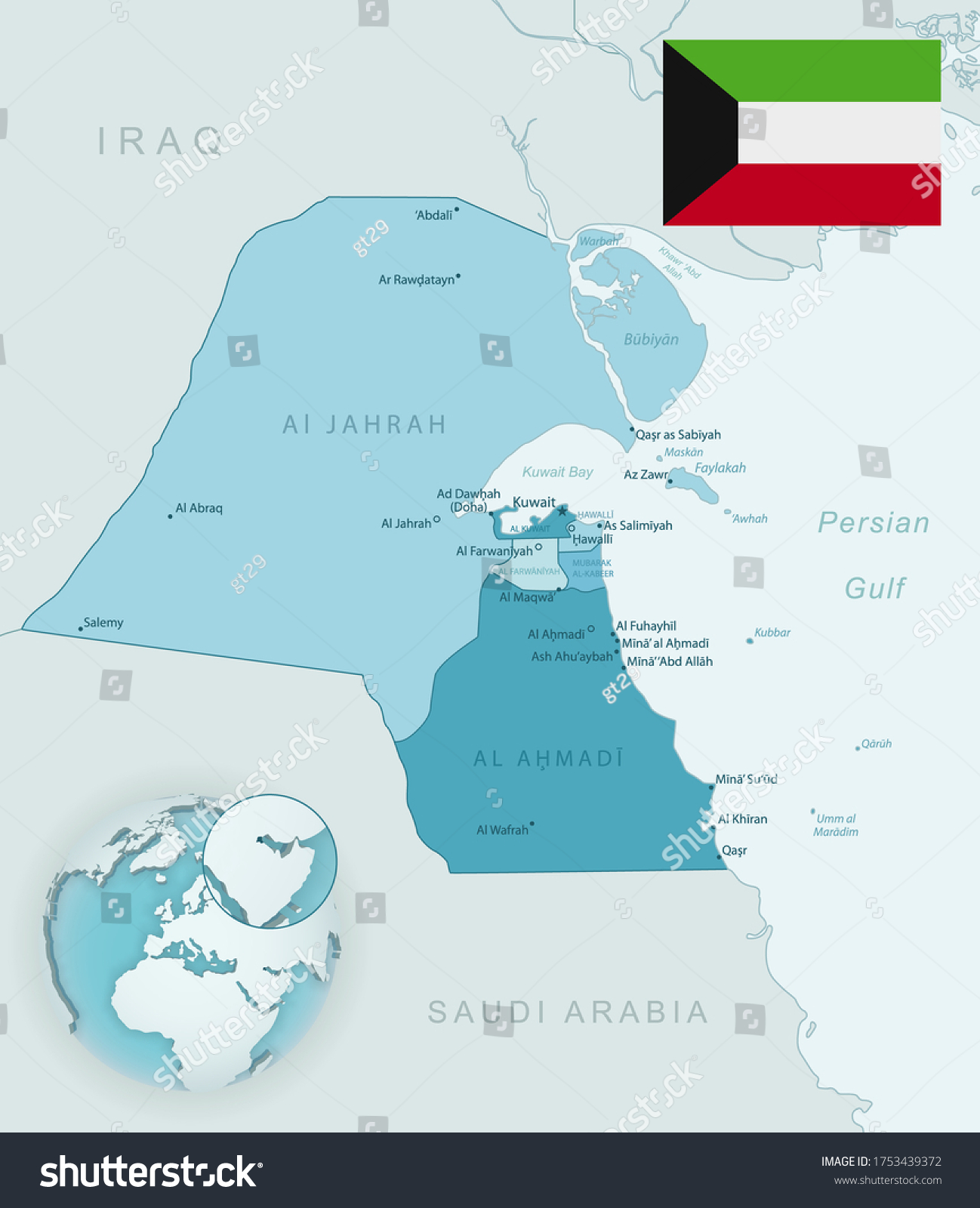 capital of kuwait map