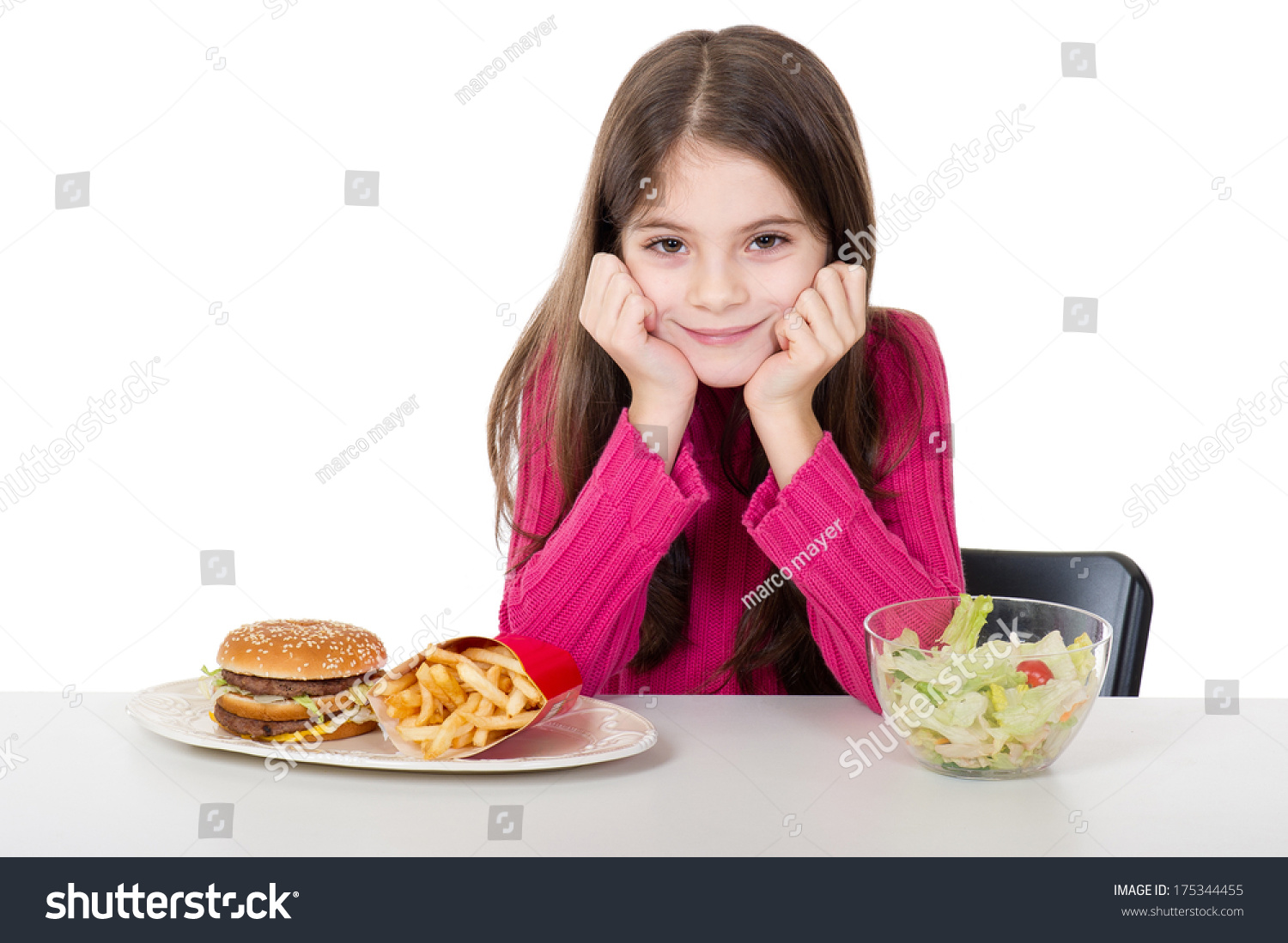 Little Girl Healthy Unhealthy Food Stock Photo 175344455 | Shutterstock