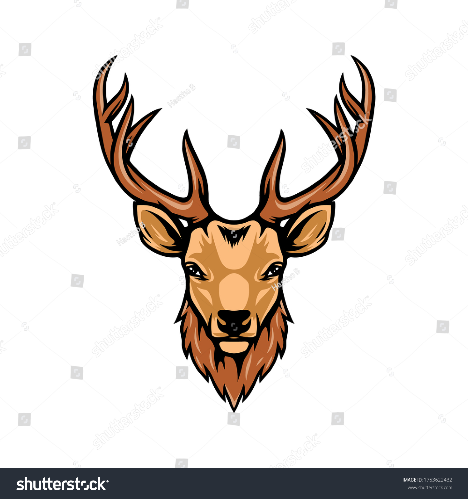 reindeer head illustration